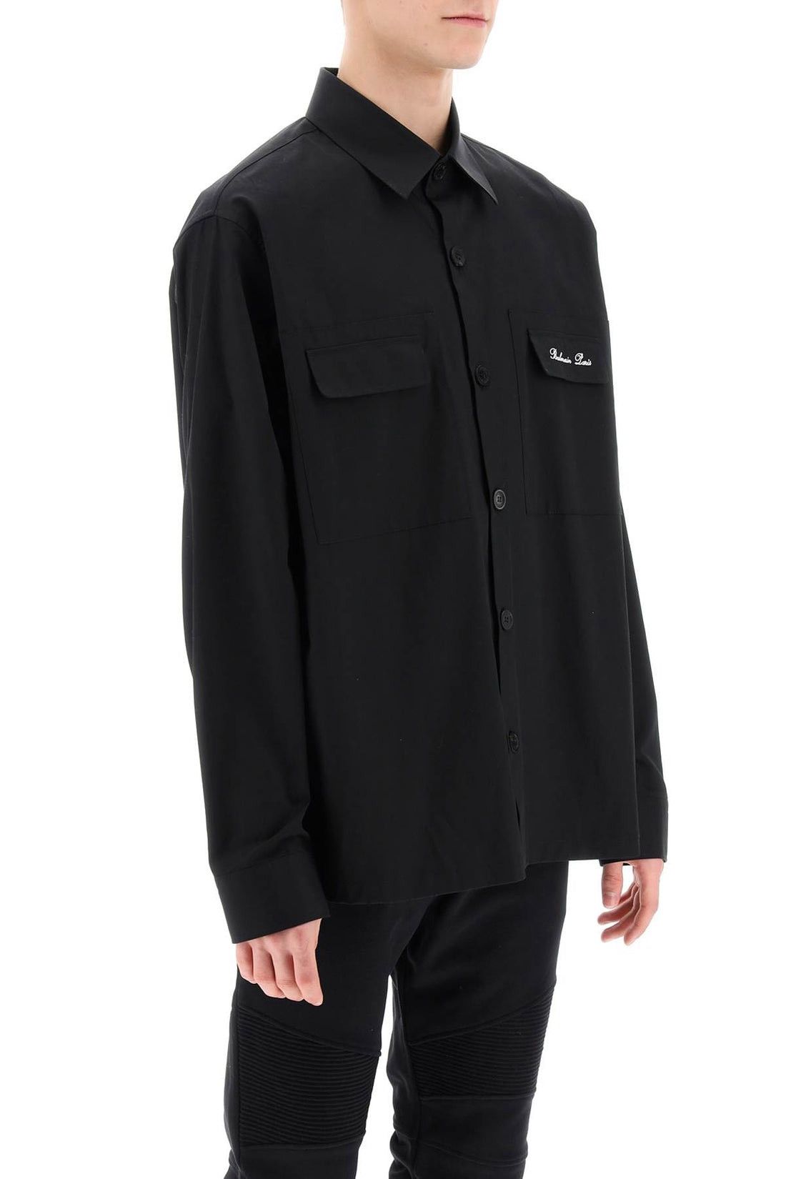Balmain BALMAIN overshirt with logo embroidery Size US L / EU 52-54 / 3 - 2 Thumbnail