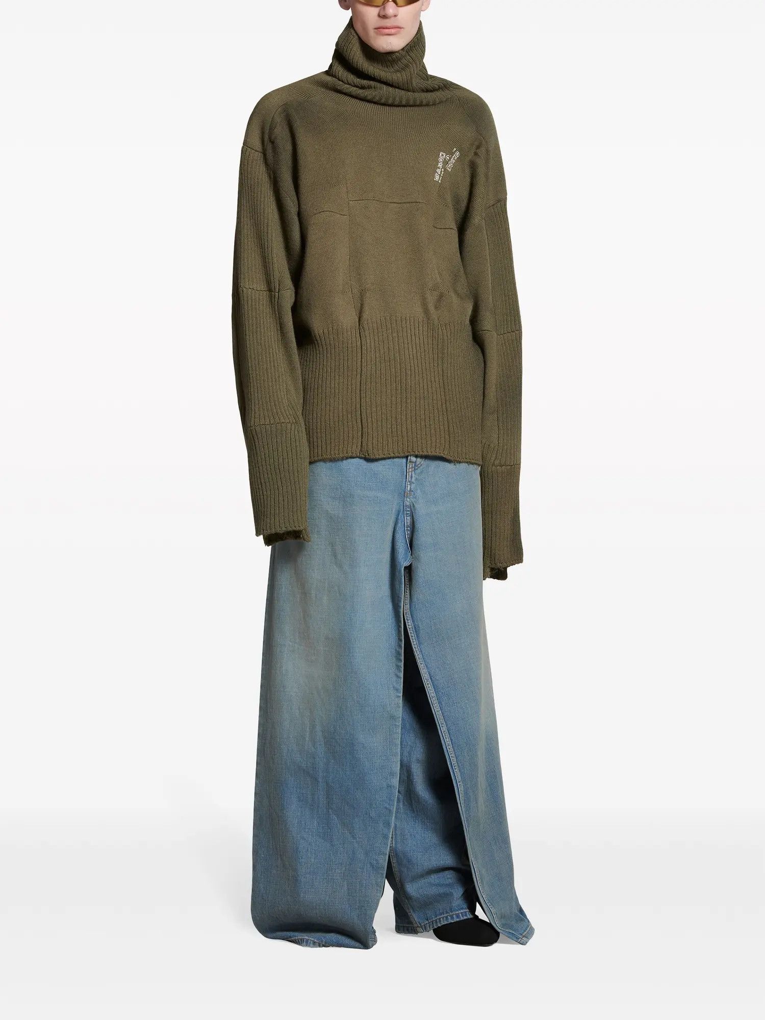 Balenciaga o1tr1nto0525 Upcycled Socks Sweater in Dark Green Size US L / EU 52-54 / 3 - 2 Thumbnail