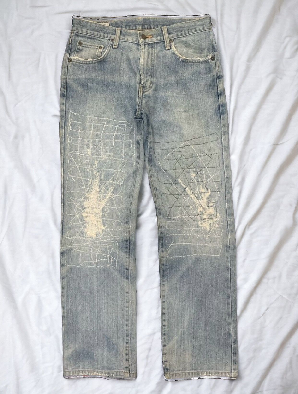 Edwin Distressed Reconstructed Sashiko Denim Pants (AC15)