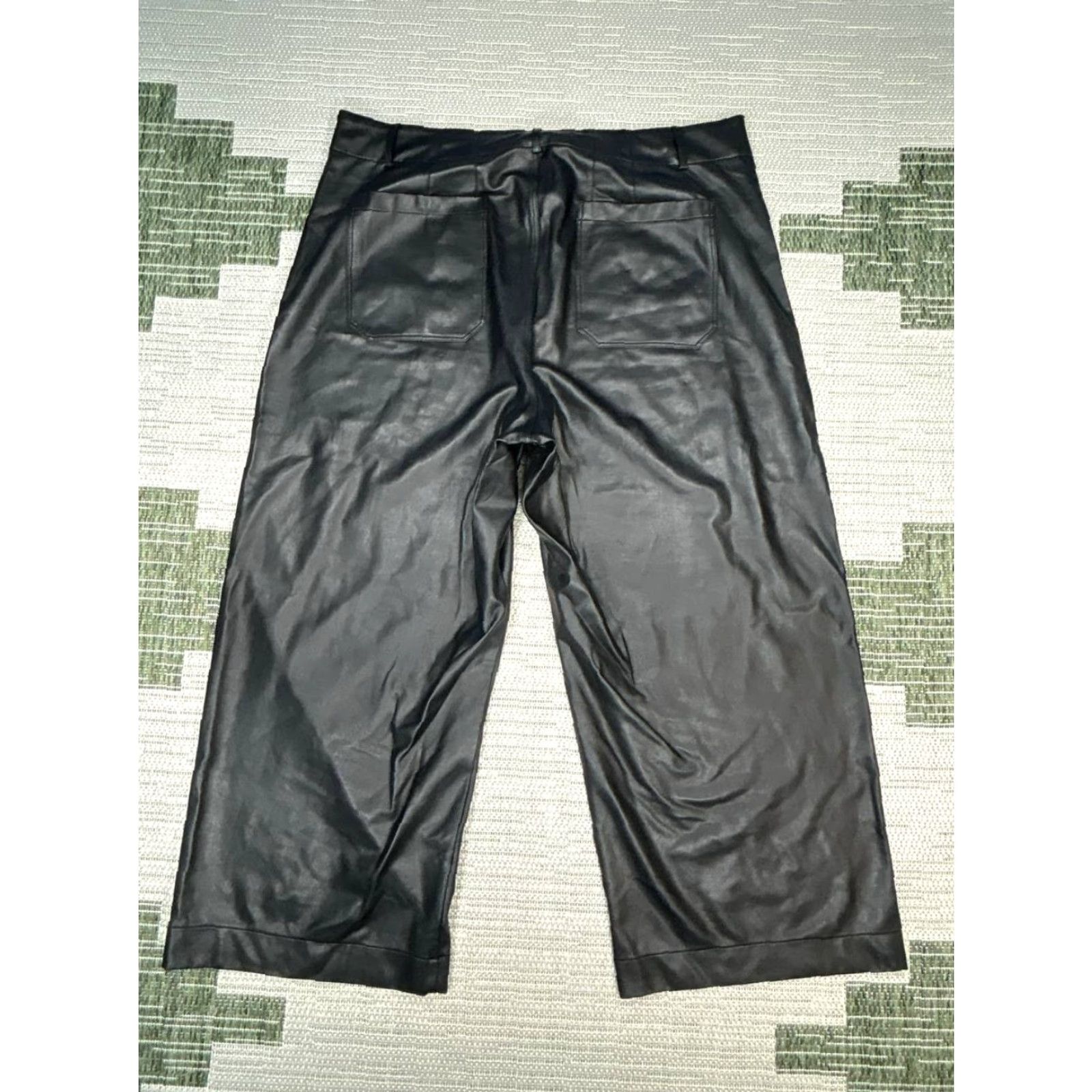 VINTAGE Anthropologie Maeve The Colette Cropped Pants Womens 24 Black High Rise Wide Leg