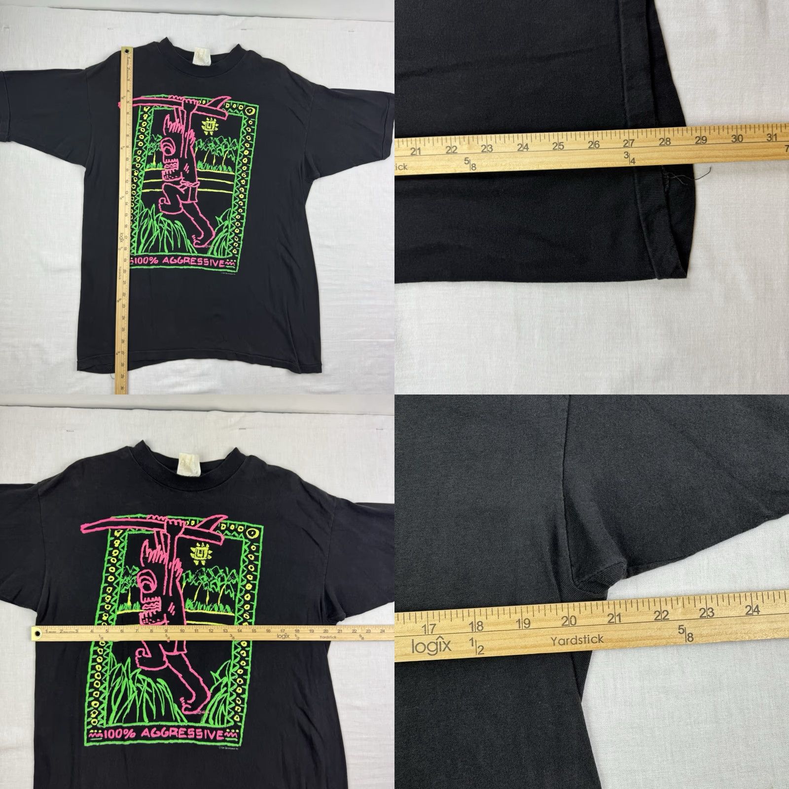 Sunray Sportswear VINTAGE Tribals T-Shirt Men Large Black 90s Graphic Tee Tribal Theme Size US L / EU 52-54 / 3 - 8 Thumbnail