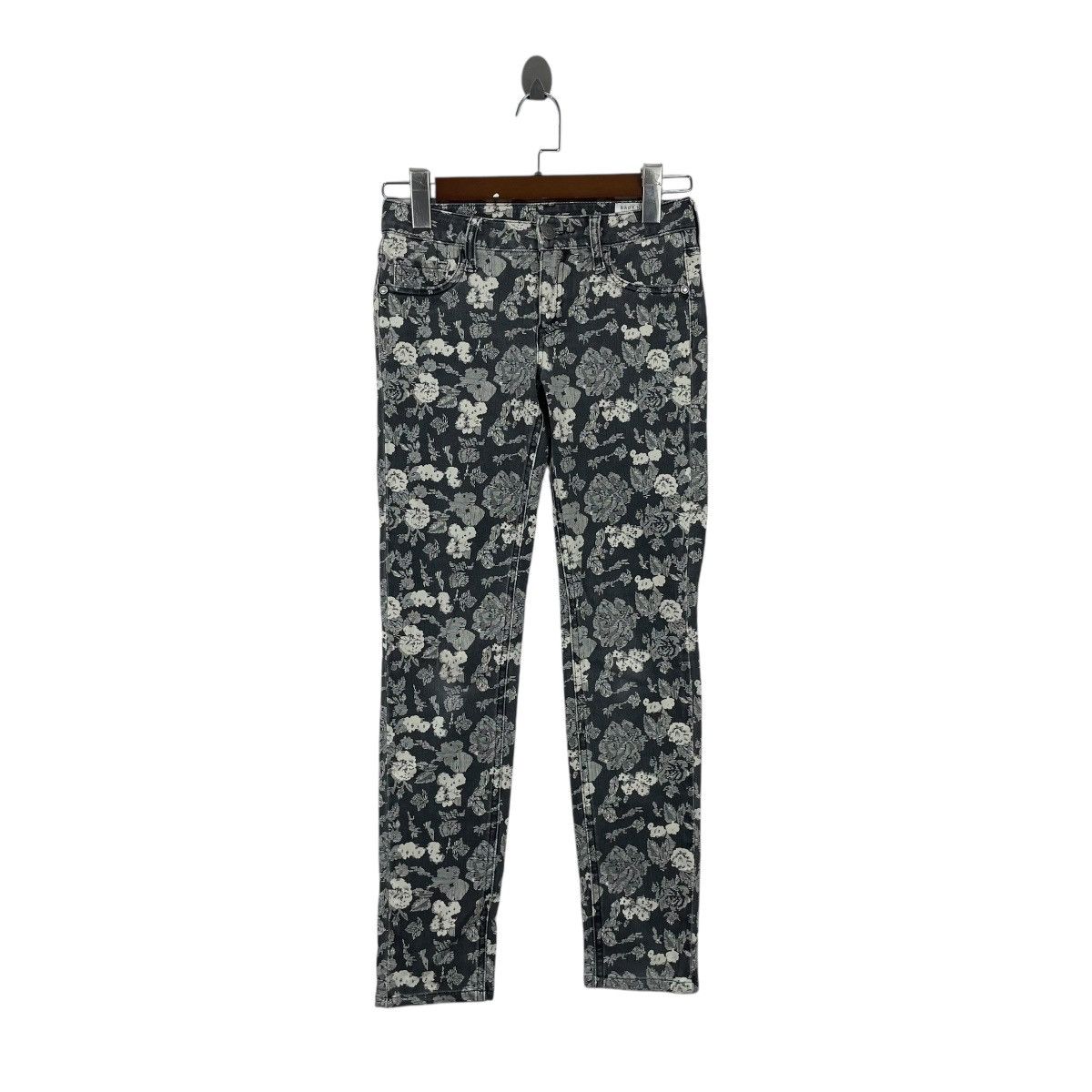 Japanese Brand Back Number Japan Floral Overprint Skinny Jeans Size US 26 / EU 42 - 1 Thumbnail
