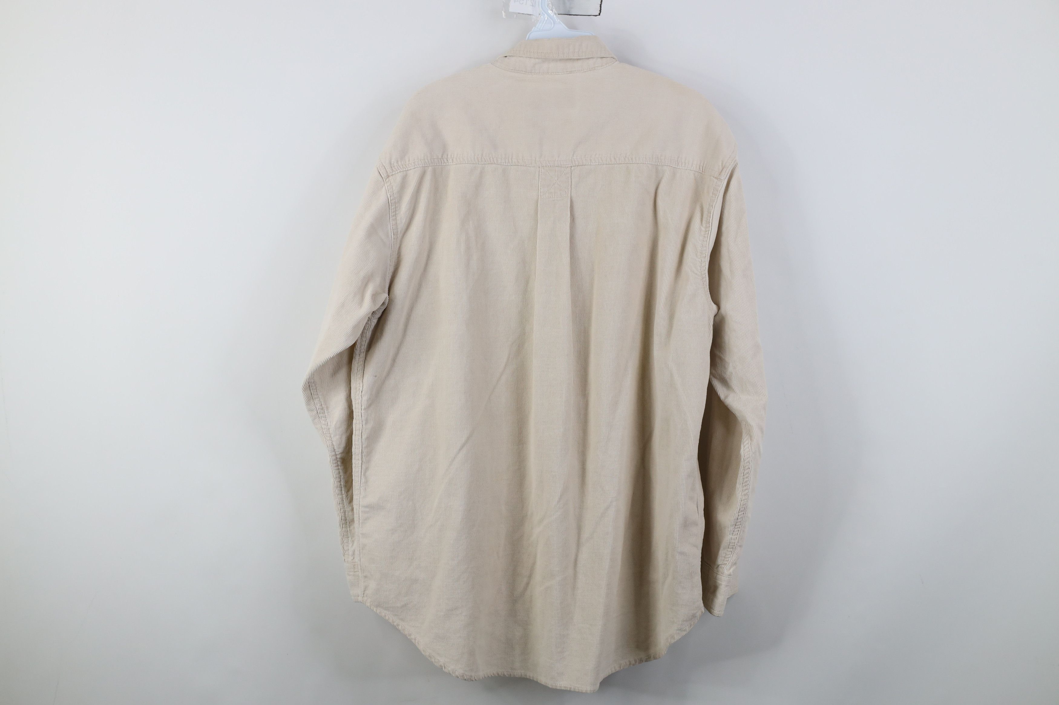 Vintage Vintage 90s Streetwear Corduroy Button Down Shirt Beige Size US L / EU 52-54 / 3 - 13 Thumbnail