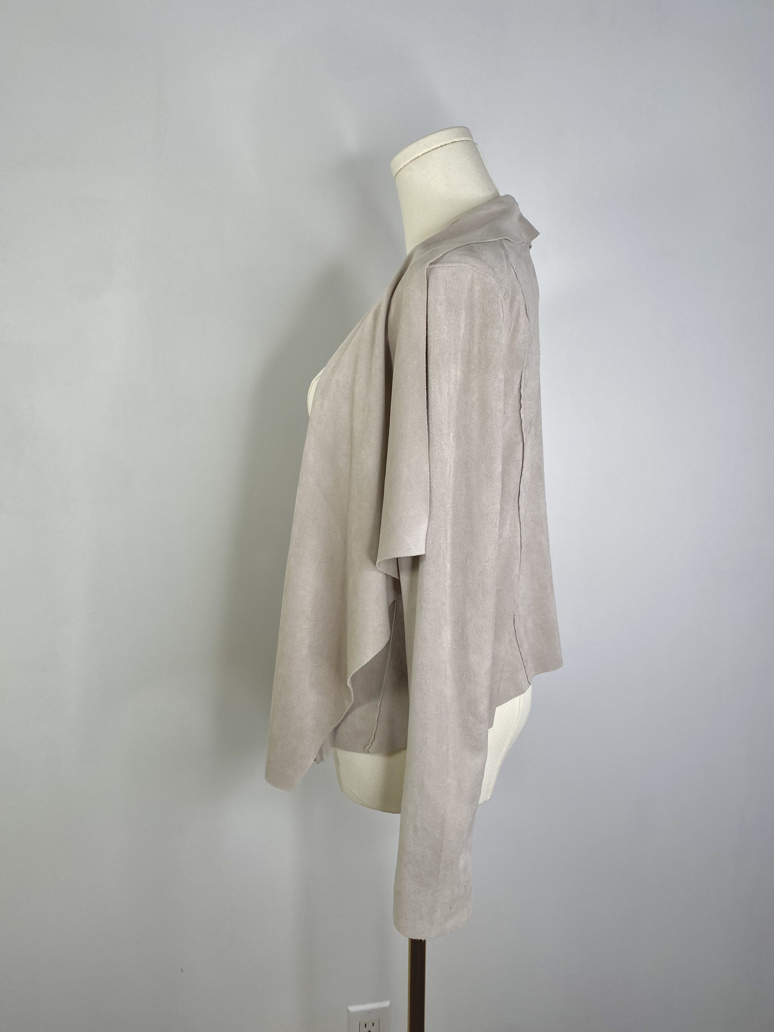 Vintage BlankNYC - Grey Mimicked Suede Drape Coat Size M / US 6-8 / IT 42-44 - 8 Thumbnail