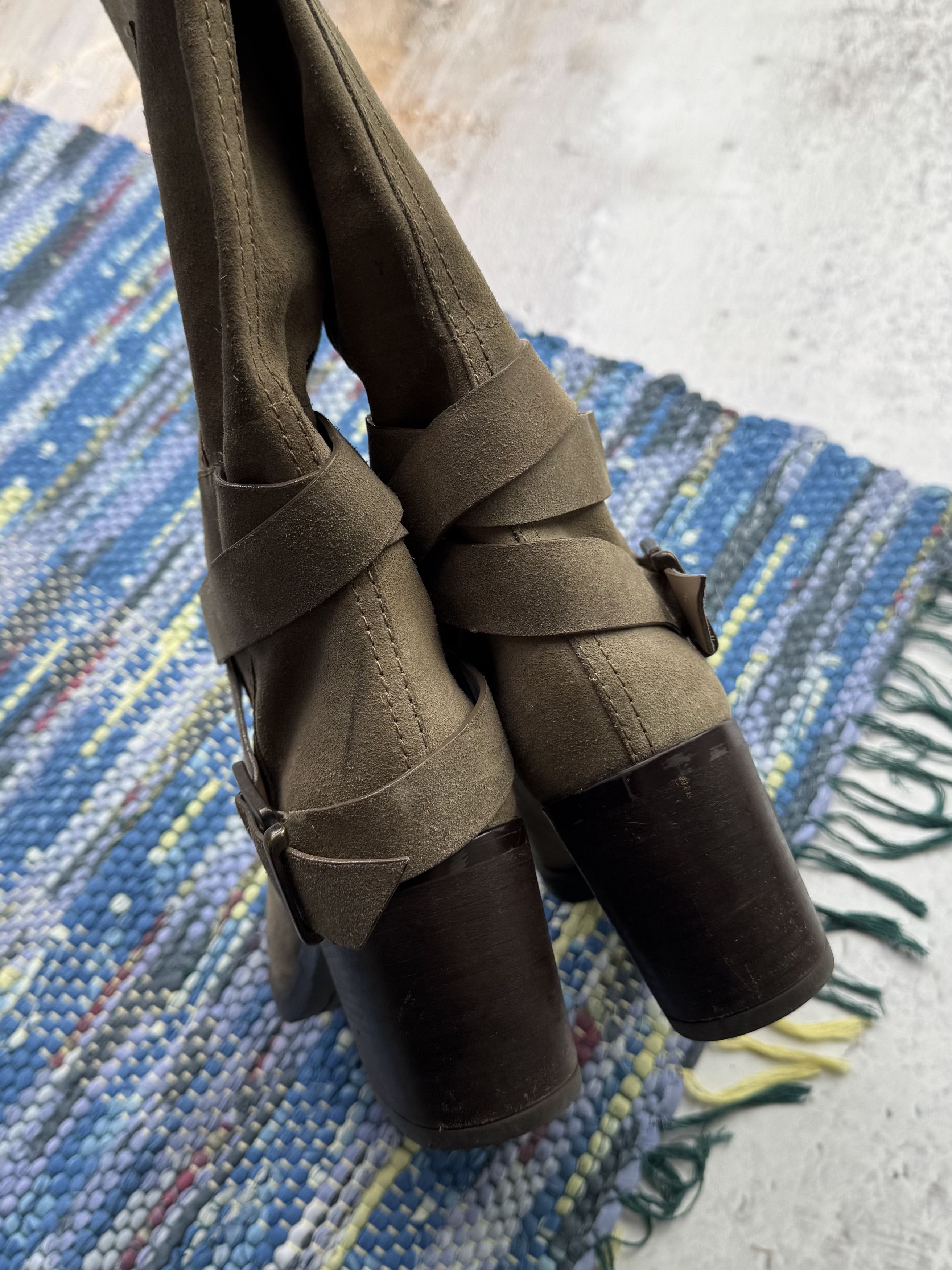 Japanese Brand Vintage Leather Boots With Straps A691D8(114) Size US 10 / IT 40 - 13 Thumbnail