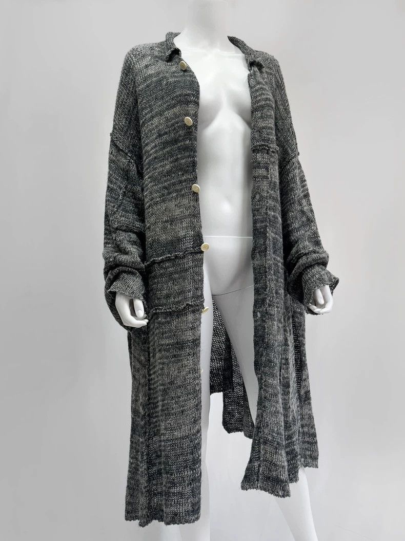 Yohji Yamamoto Yohji yamamoto 1993ss grey-green long knit sweater Size ONE SIZE - 5 Thumbnail