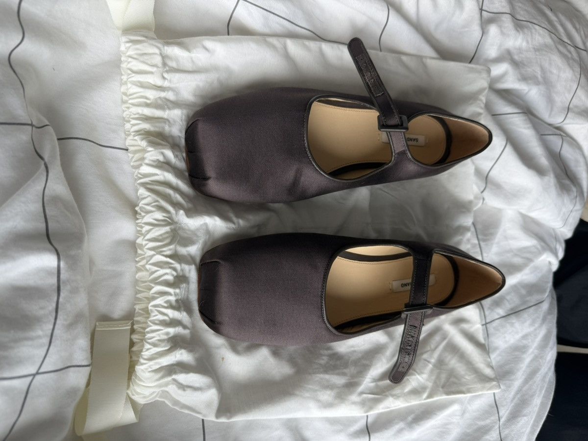 Sandy Liang MARY JANE POINTE IN BRUNETTE SATIN Size US 11 / IT 41 - 4 Thumbnail