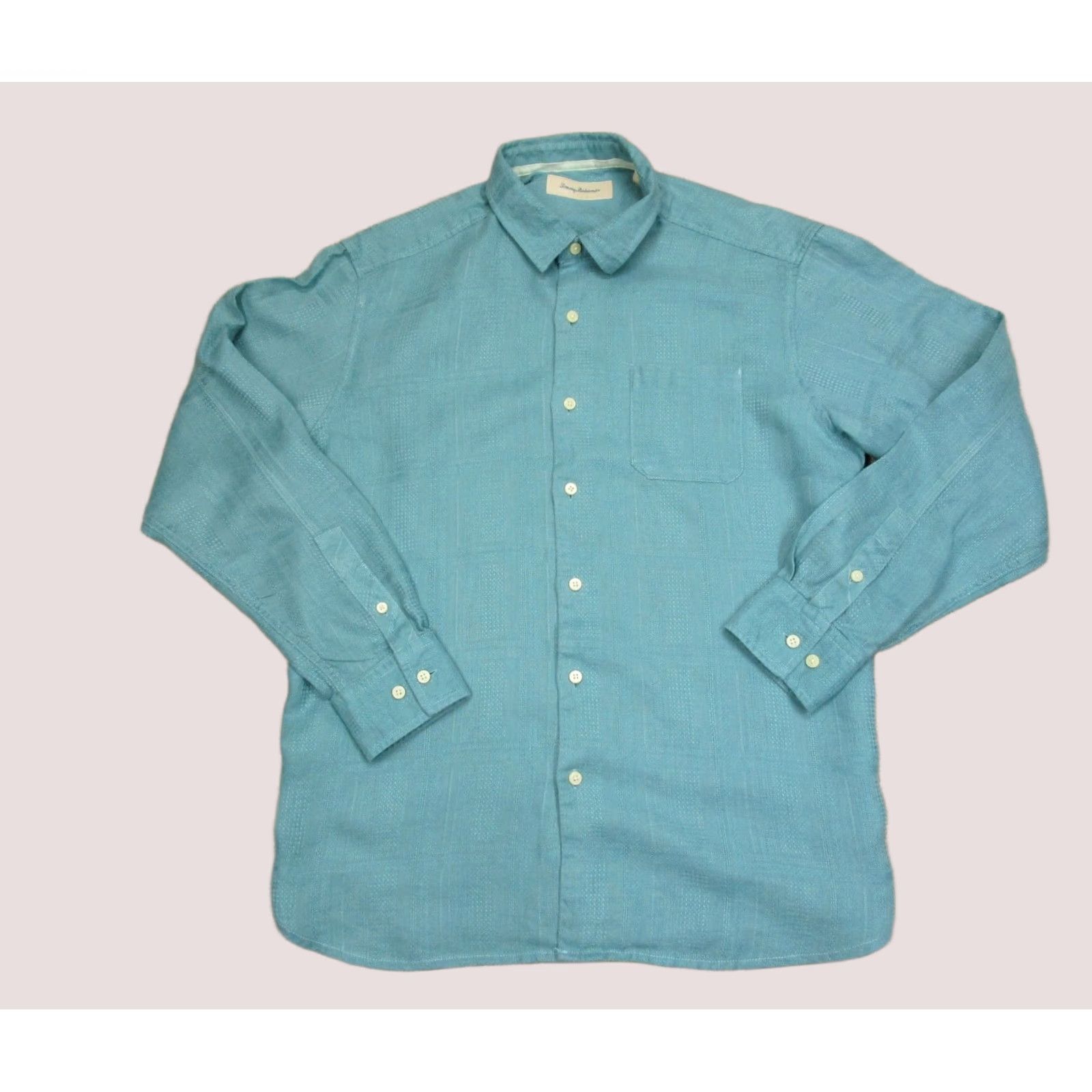 Tommy Bahama Tommy Bahama Shirt Men Large Green Linen Long Sleeve Button Down Casual Beach Size US L / EU 52-54 / 3 - 1 Thumbnail