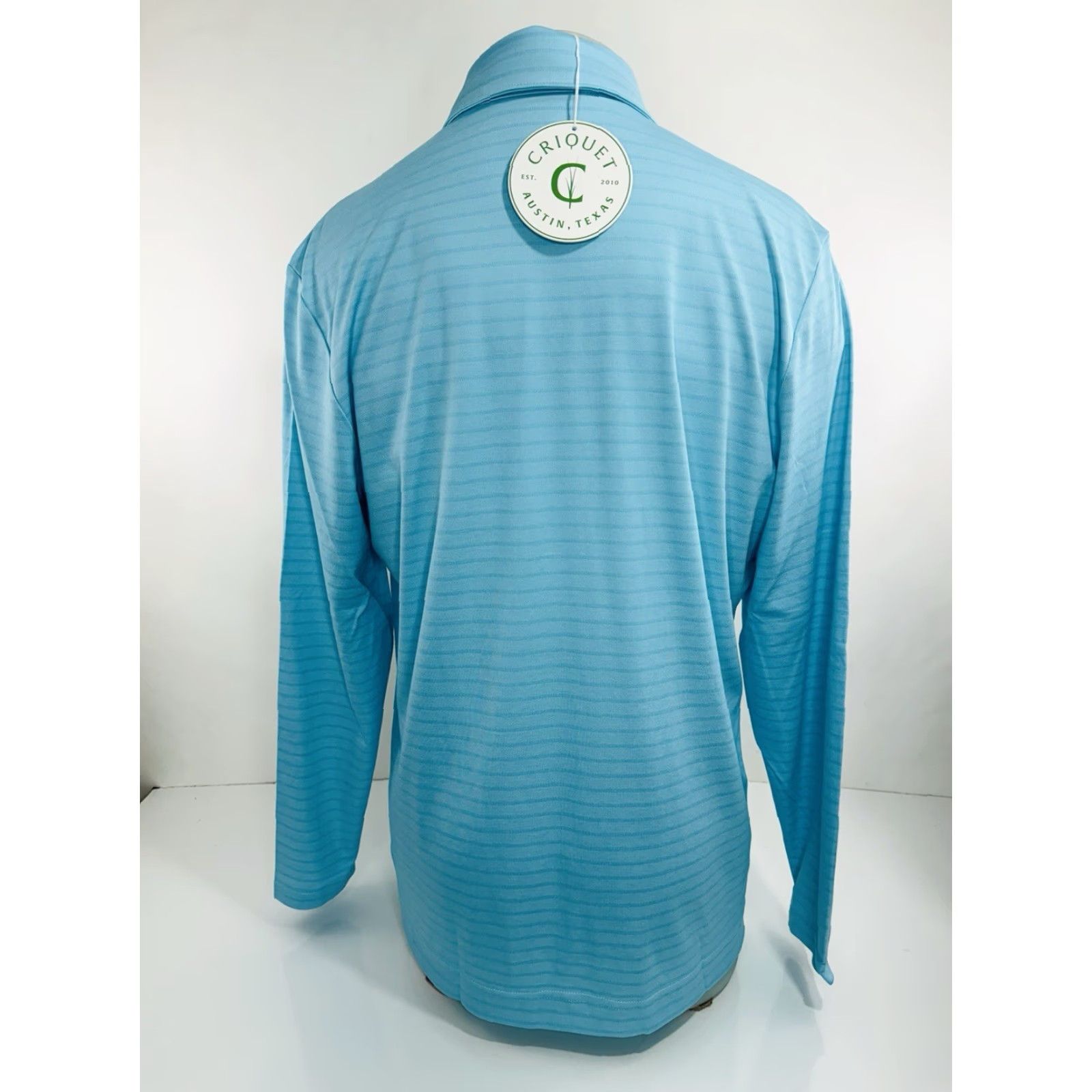 Vintage Criquet Polo Shirt Striped Embroidered Logo Lightweight Long Sleeve L Mens Greenish Blue Size US L / EU 52-54 / 3 - 3 Thumbnail