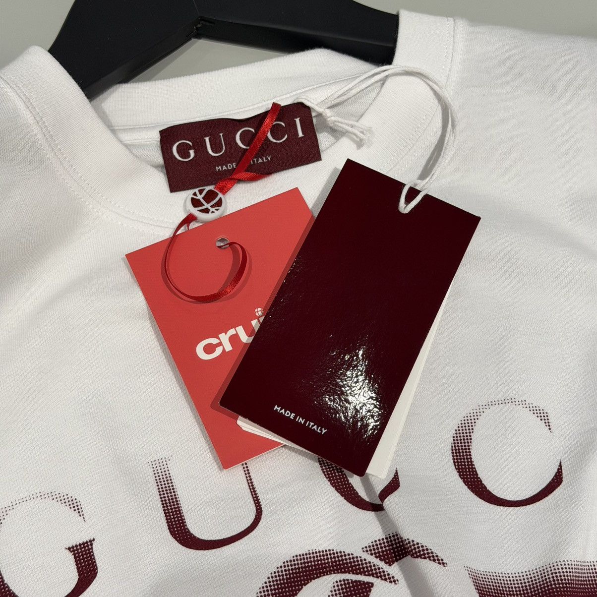 Gucci Gucci Cotton Jersey Gucci Print Tee White Size US L / EU 52-54 / 3 - 5 Thumbnail