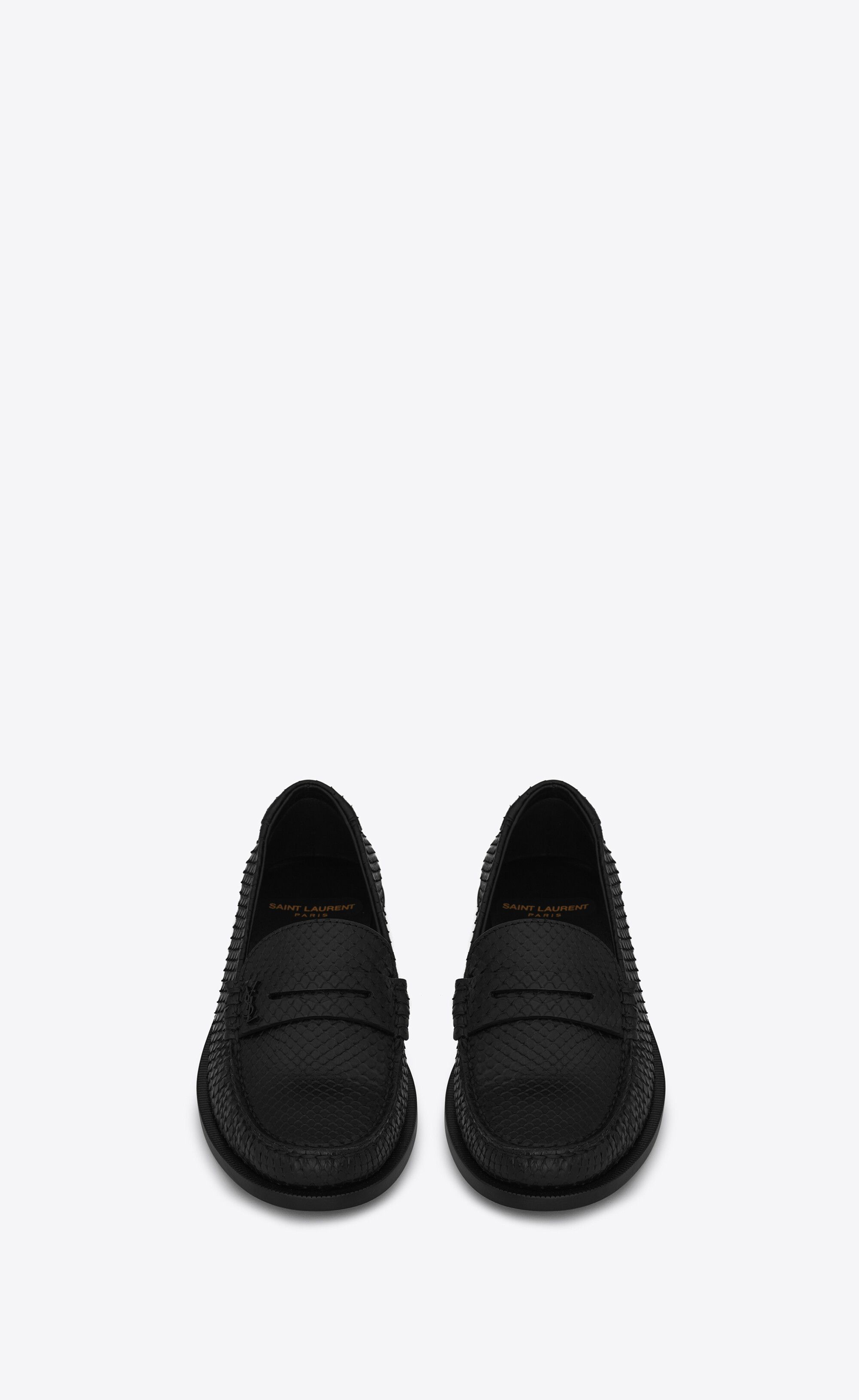 Saint Laurent Paris o1s1wg110724 Le loafer Penny Slippers in Python in Noir Size US 8 / EU 41 - 2 Thumbnail