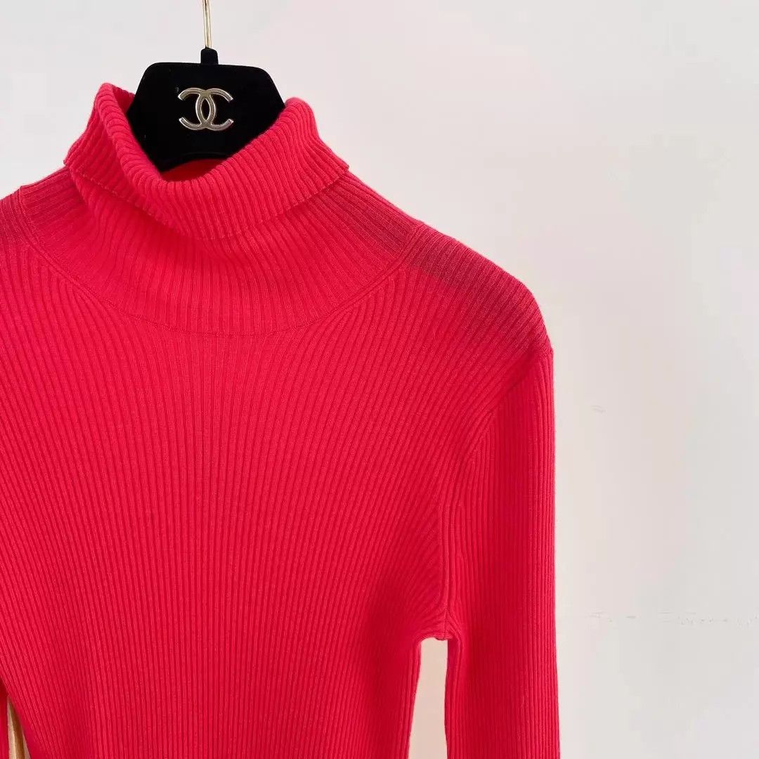 Balenciaga Balenciaga watermelon red knit turtleneck top 36 Size XS / US 0-2 / IT 36-38 - 3 Thumbnail