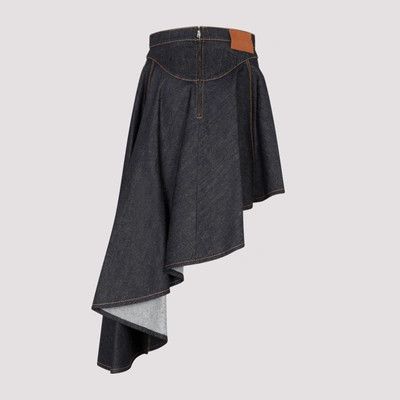 Alexander McQueen o1y0325 Denim Mini Skirt in Blue Size 28" / US 6 / IT 42 - 2 Thumbnail