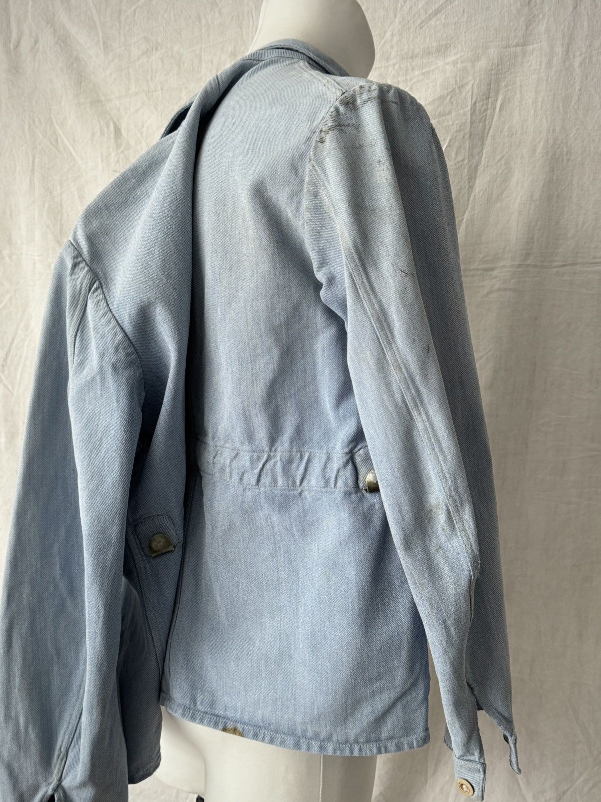 Vintage 50s Vintage Swiss Army Work Metal Button Denim Chore Jacket Size US M / EU 48-50 / 2 - 5 Thumbnail