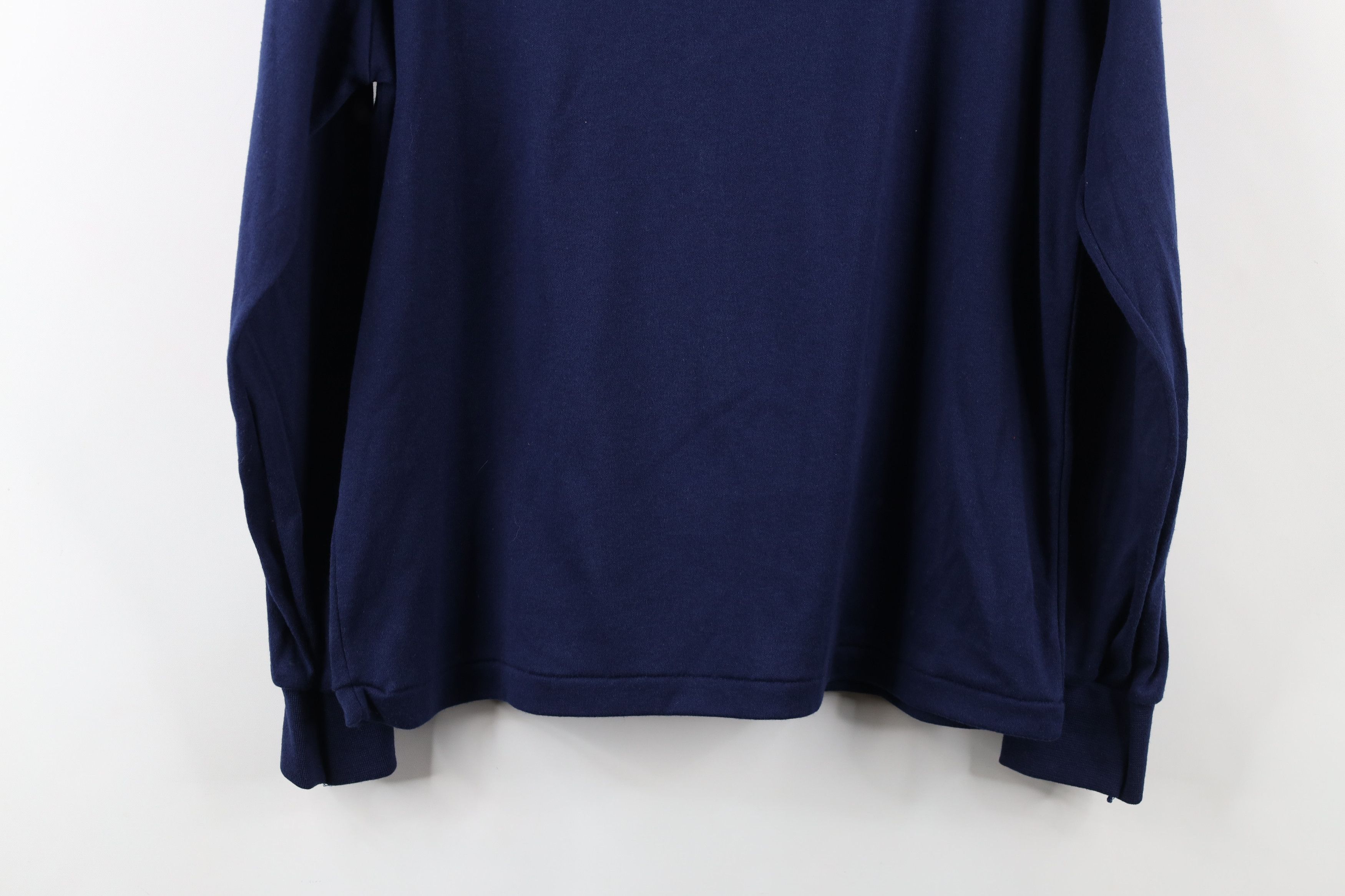 Vintage Vintage 70s Streetwear Turtleneck T-Shirt Navy Blue USA Size L / US 10 / IT 46 - 12 Thumbnail