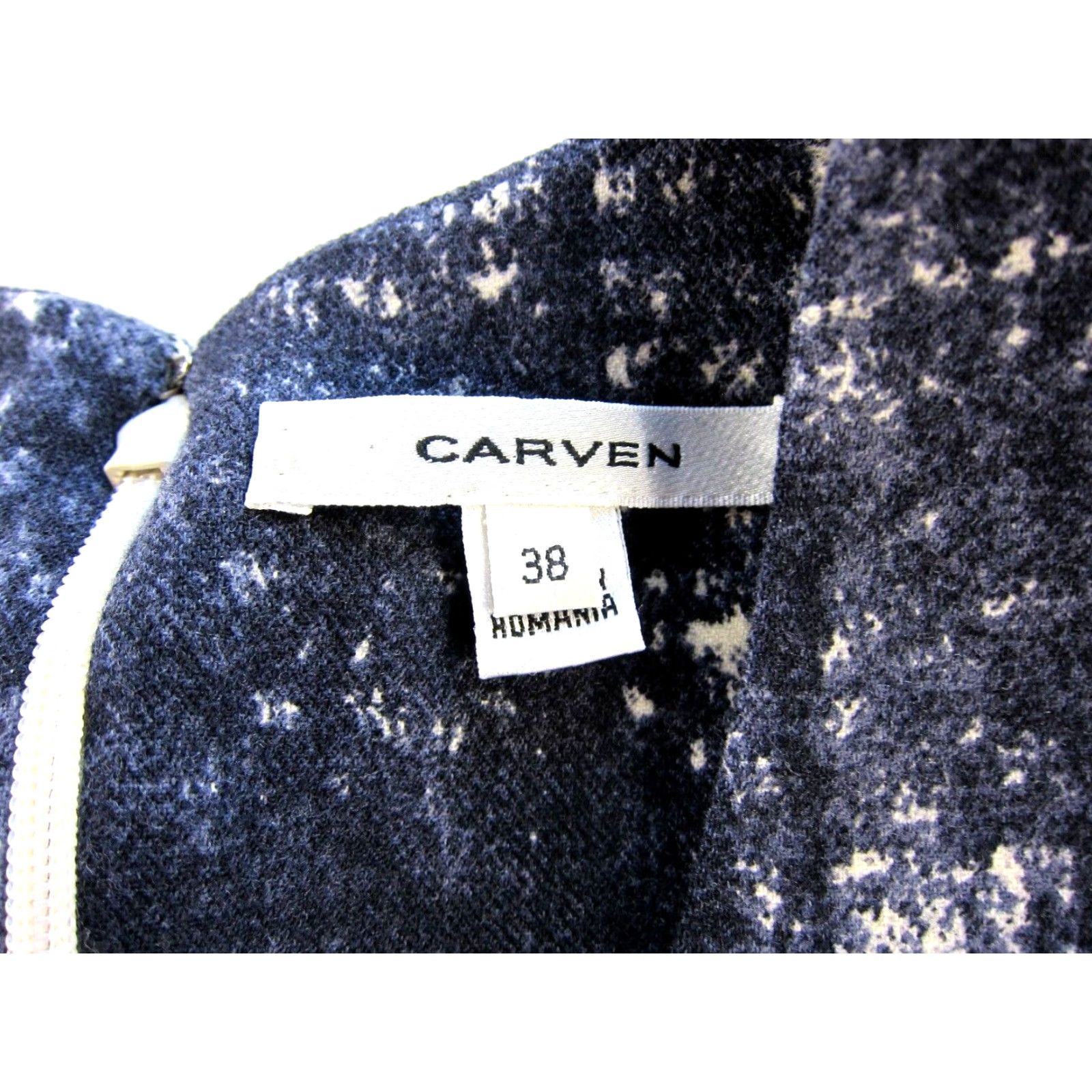 Carven VINTAGE Carven Blue Ivory Wool Sleeveless V-Neck Pocket Sheath Tank Dress 38/6 Size M / US 6-8 / IT 42-44 - 3 Thumbnail