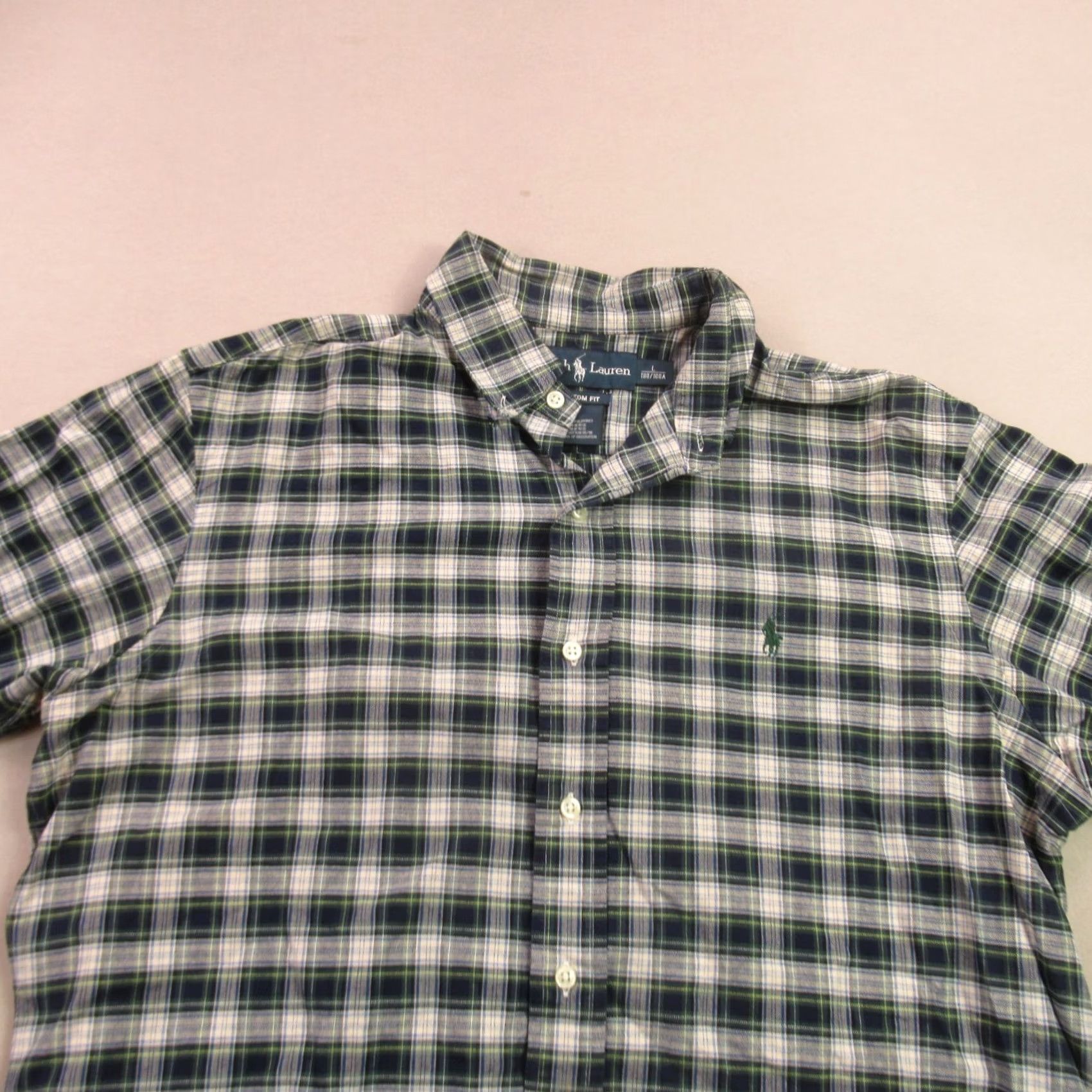 Polo Ralph Lauren Ralph Lauren Shirt Mens Large Long Sleeve Plaid Custom Fit Blue Size US L / EU 52-54 / 3 - 3 Thumbnail