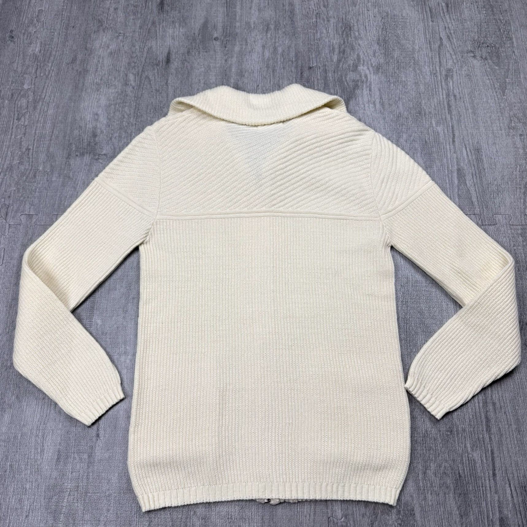 Vintage VINTAGE 70s Dimension USA Mens Full Zip Cardigan Sweater Acrylic Ivory Retro Casual Mens M Size US M / EU 48-50 / 2 - 6 Thumbnail