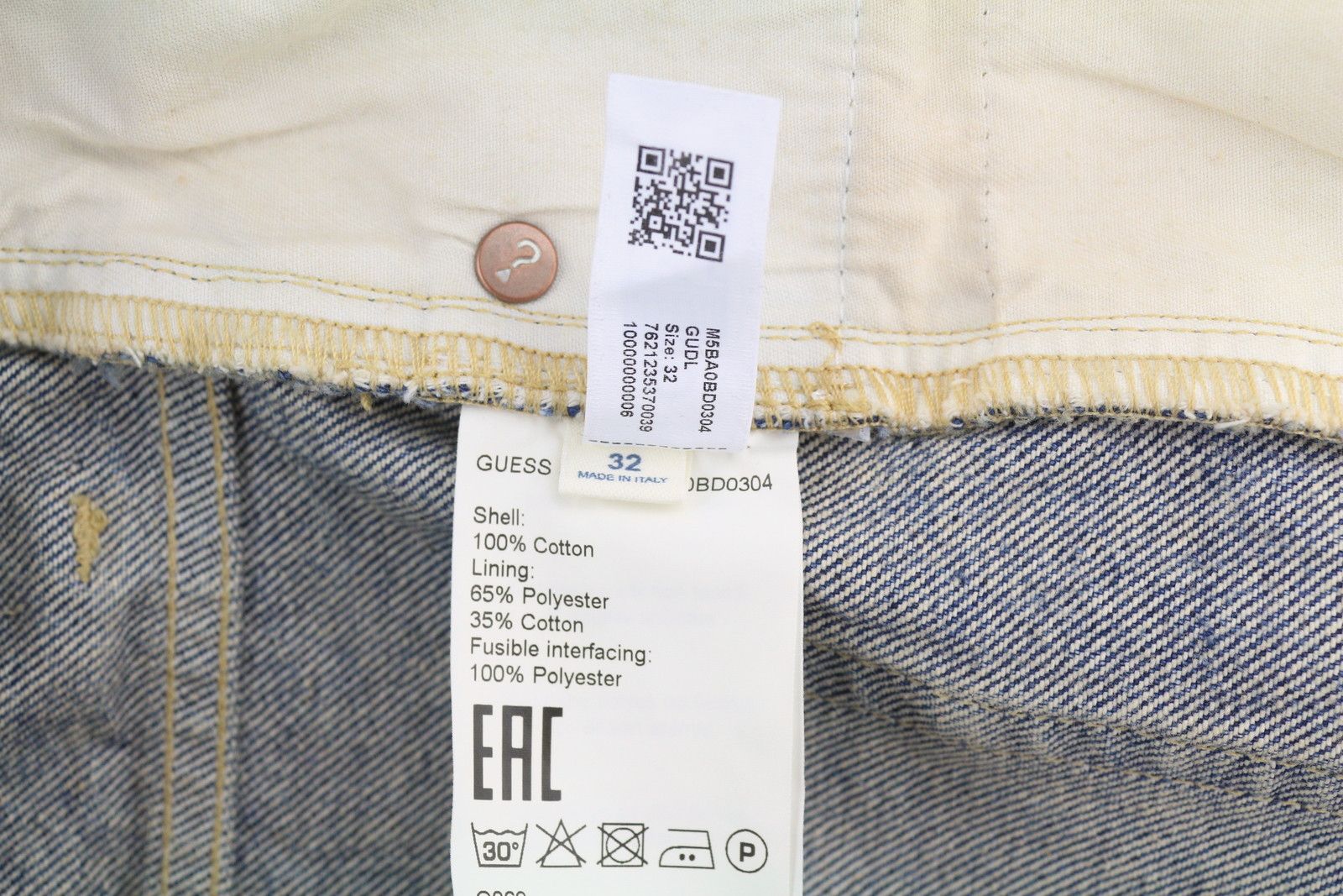 Guess STRAIGHT W32 Blue Whiskers Button Fly Denim 87827 Size US 32 / EU 48 - 9 Thumbnail