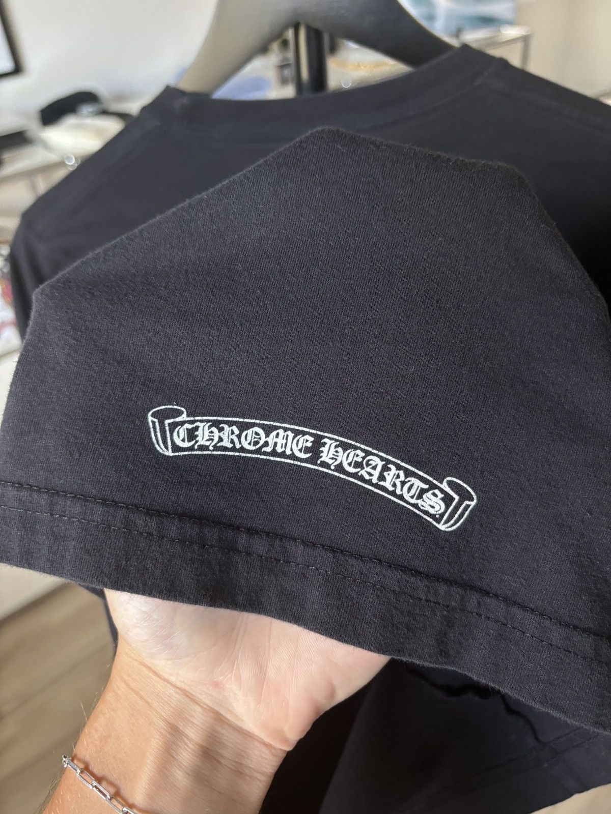 Chrome Hearts CHROME HEARTS | SCROLL BAR NECK LOGO TEE Size US M / EU 48-50 / 2 - 5 Thumbnail
