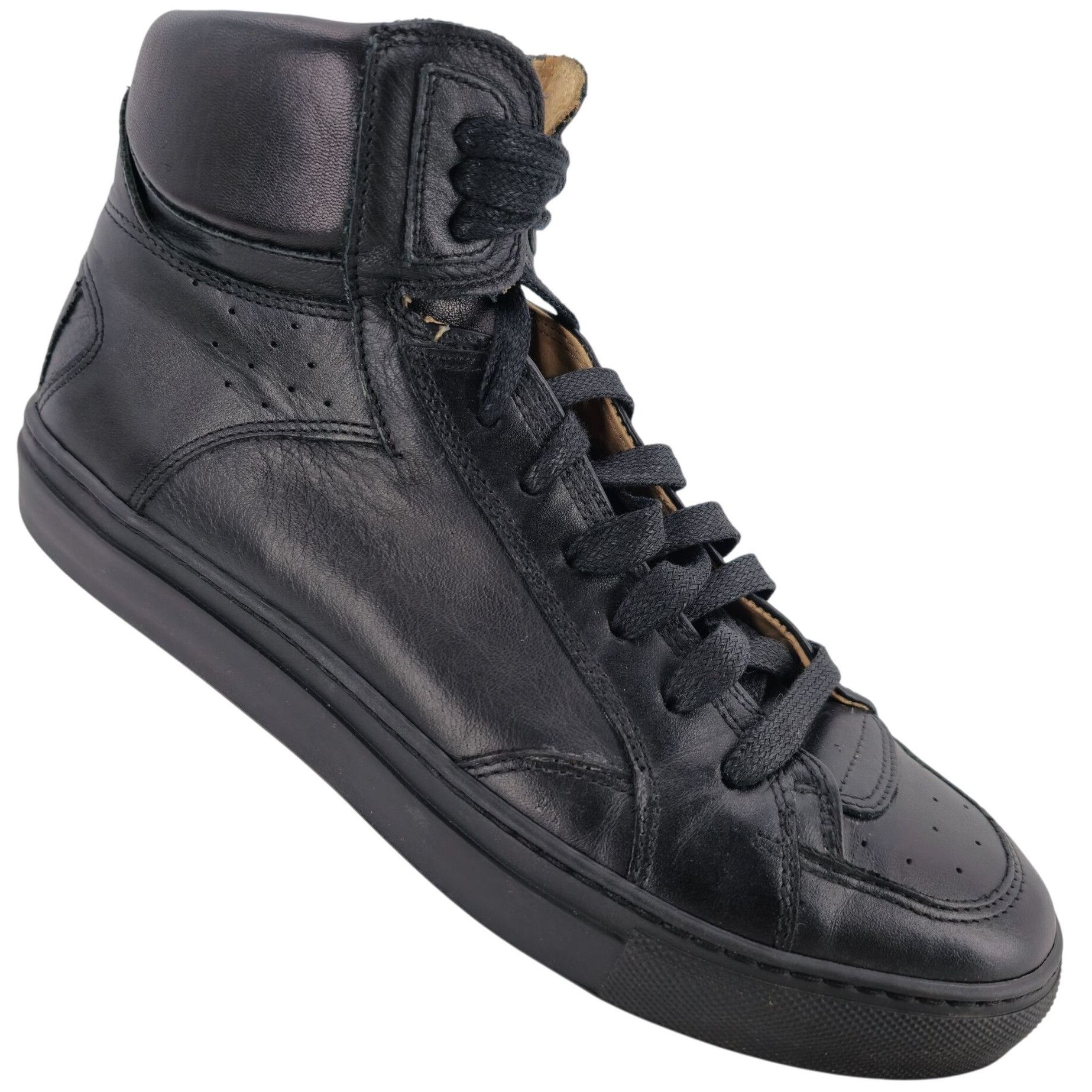 Maison Margiela MM6 Maison Margiela Black Nappa Calfskin High Top Sneakers 7 Size US 7 / EU 40 - 1 Thumbnail