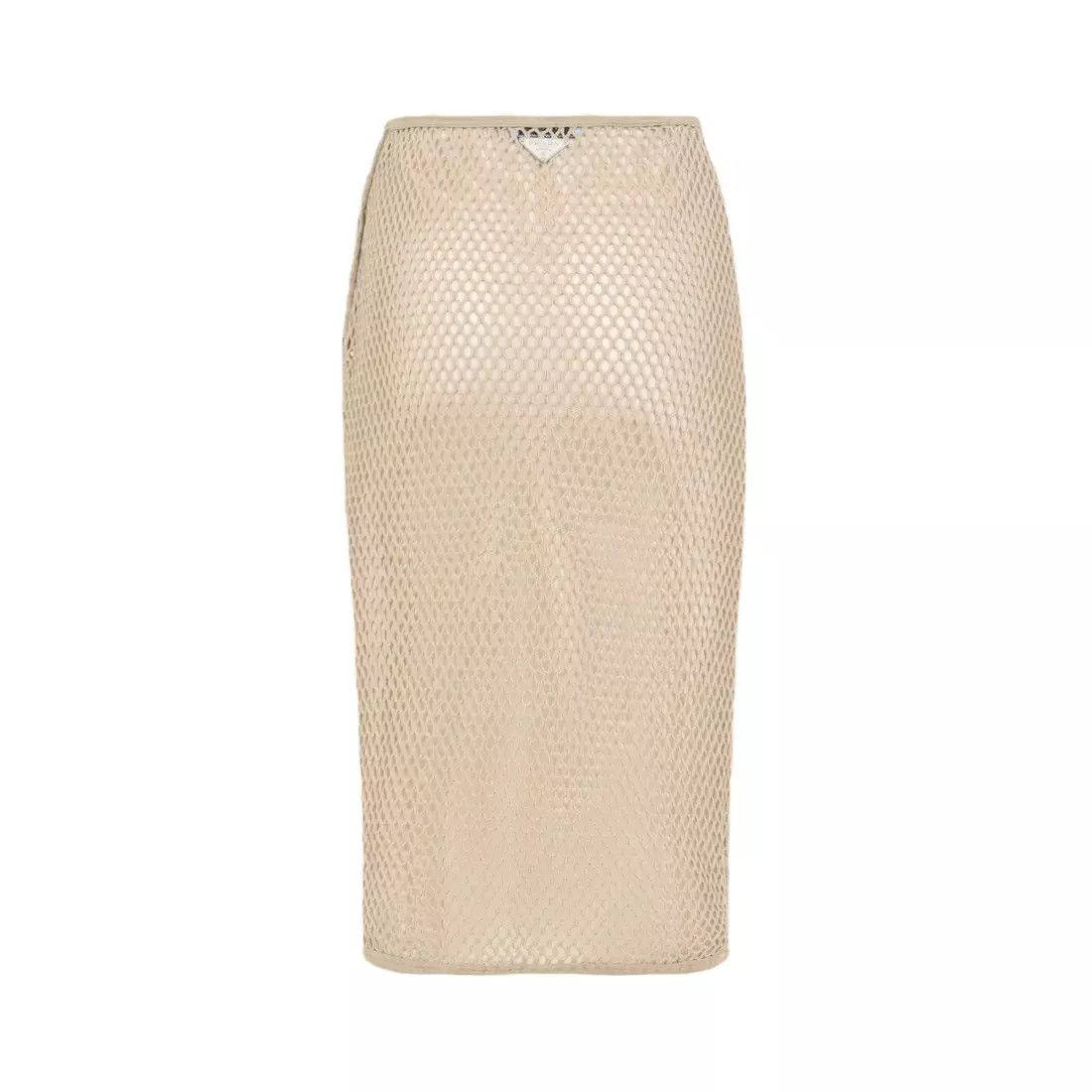 Prada PRADA Beige Cotton Mesh Skirt New & Authentic Size 26" / US 2 / IT 38 - 2 Thumbnail