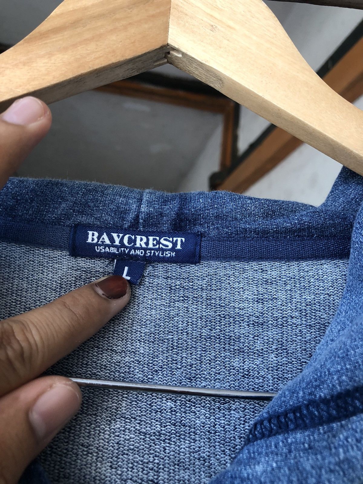 Japanese Brand Rare❗️Baycrest Faded Blue Jeans Style Sweater Hoodie Size US L / EU 52-54 / 3 - 7 Thumbnail