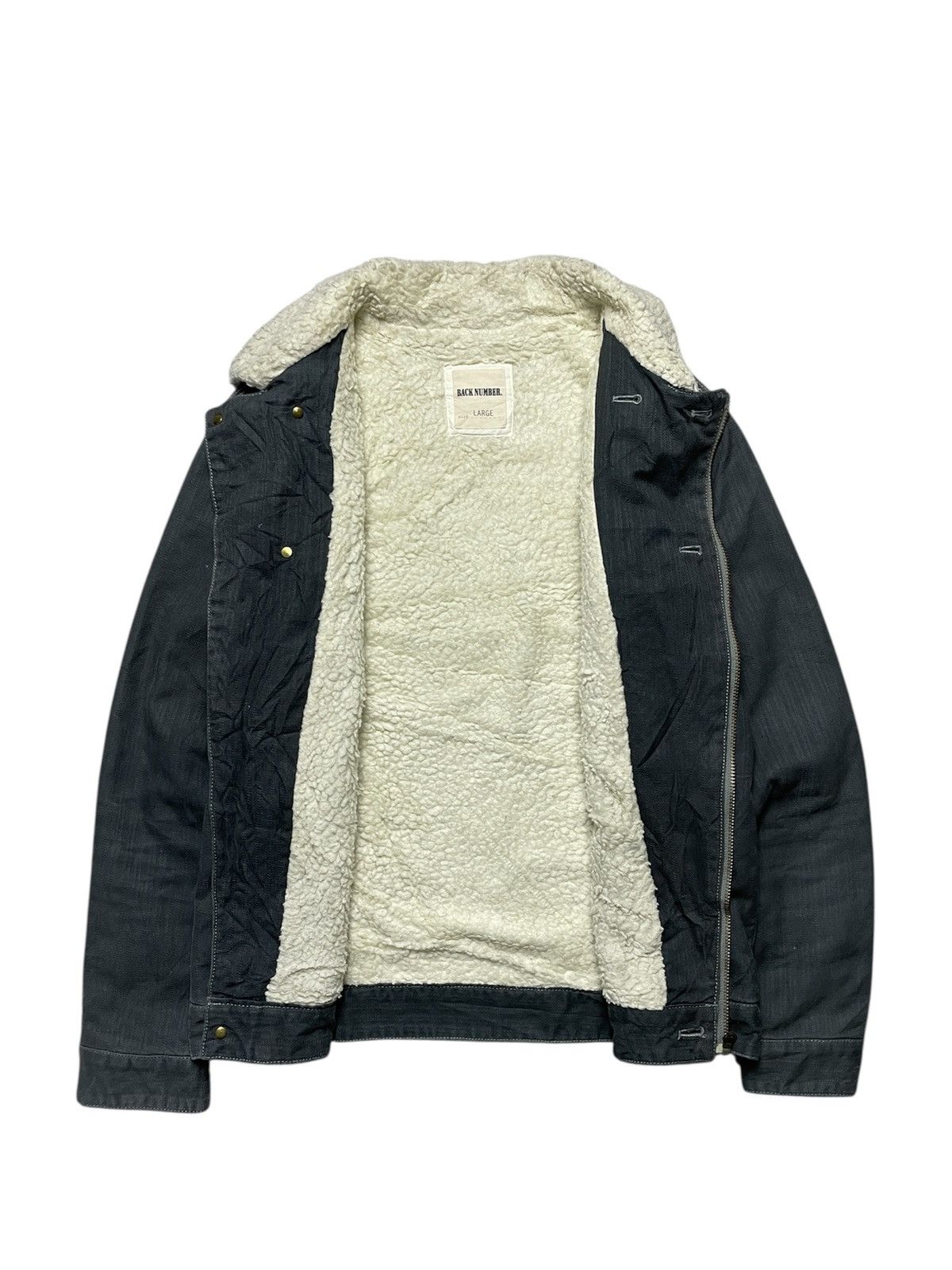 If Six Was Nine 2000’s Back Number - Assymetrical Denim Sherpa Jacket Size US M / EU 48-50 / 2 - 9 Thumbnail