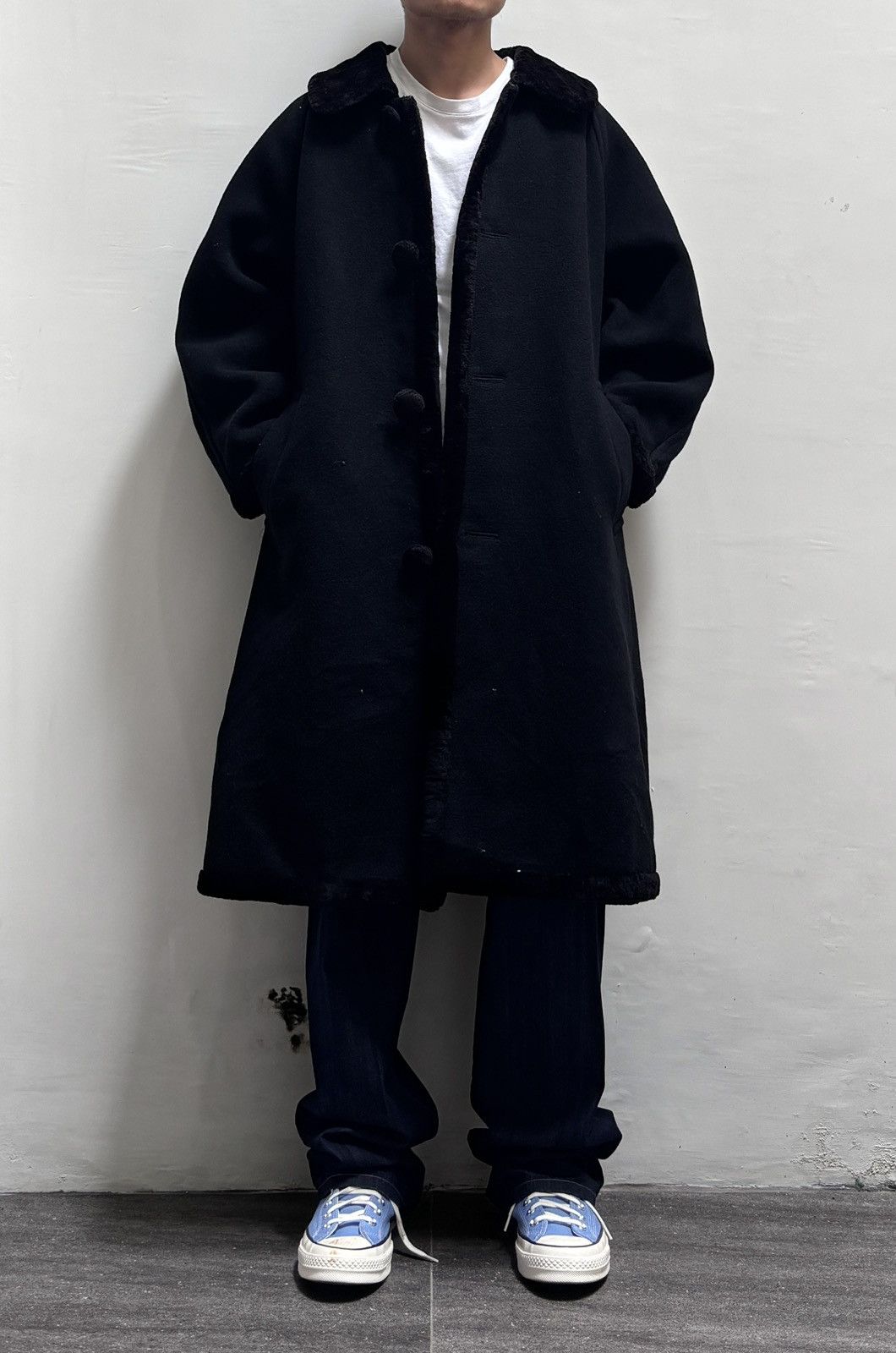 Comme des Garcons FREE TAX! 1991 Heavy Wool Fur Collared Coat Jacket Size US M / EU 48-50 / 2 - 16 Thumbnail