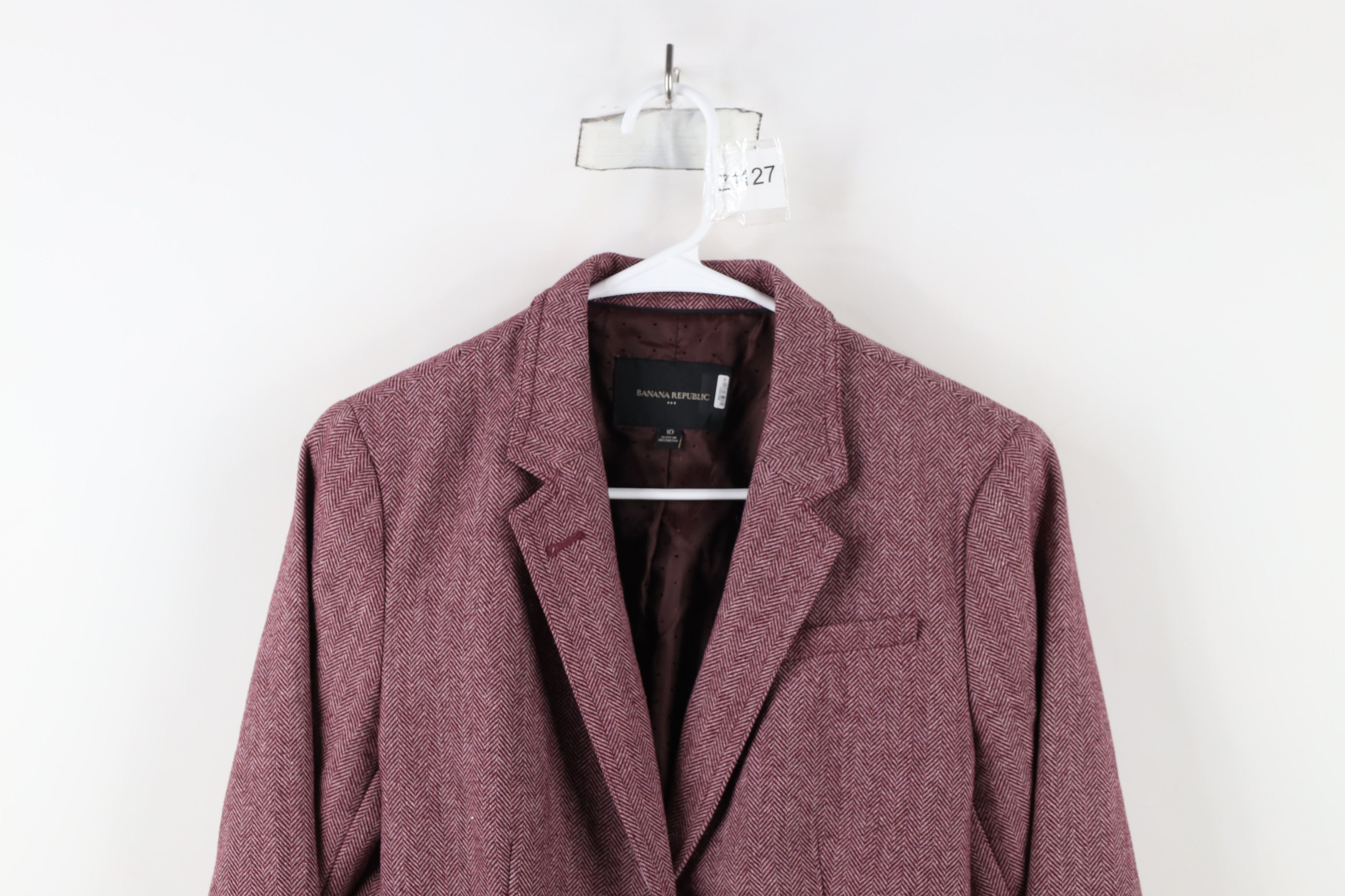 Banana Republic × Vintage Banana Republic Herringbone Academy Blazer Suit Jacket Beet Size L / US 10 / IT 46 - 2 Thumbnail