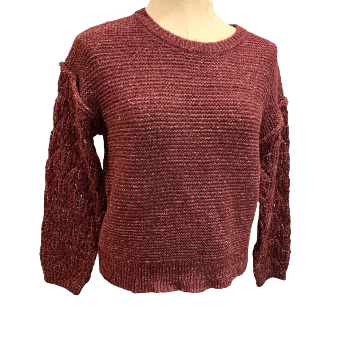 Vintage Knox Rose Sweater Women M Merlot Pink Waist Length Soft Pullover 84% Acrylic 16% Polyester 23" Chest 22" Length 20" Sleeve Size M / US 6-8 / IT 42-44 - 2 Thumbnail