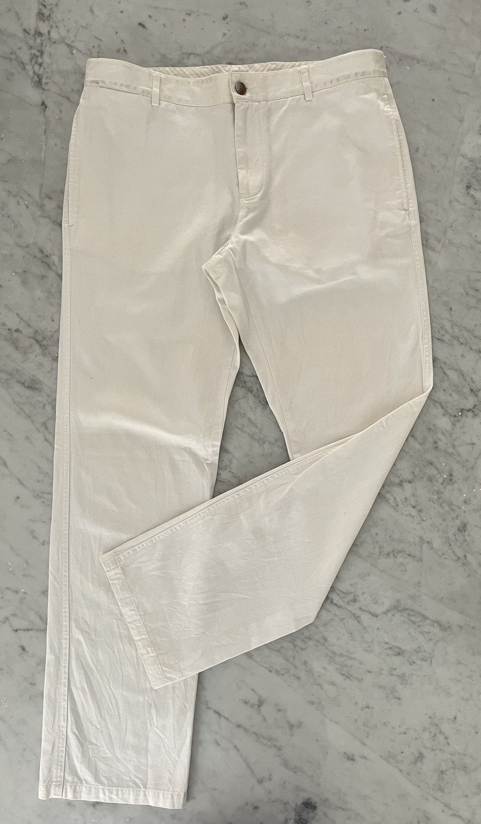 Lacoste MEN’S LACOSTE WHITE COTTON PANTS Size US 44 / EU 60 - 2 Thumbnail