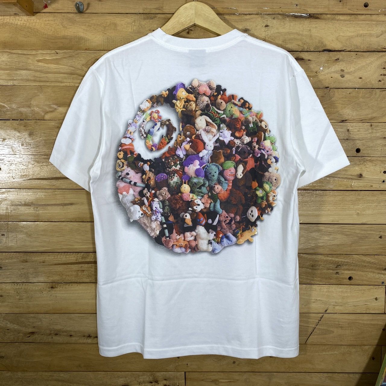 image of Stussy 8Ball Plush Tee Medium in White, Men's