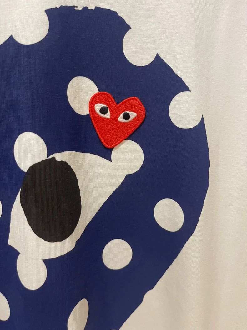 Comme des Garcons Comme Des Garcons Blue polka-dot love short sleeve T-shirt Size L / US 10 / IT 46 - 2 Thumbnail