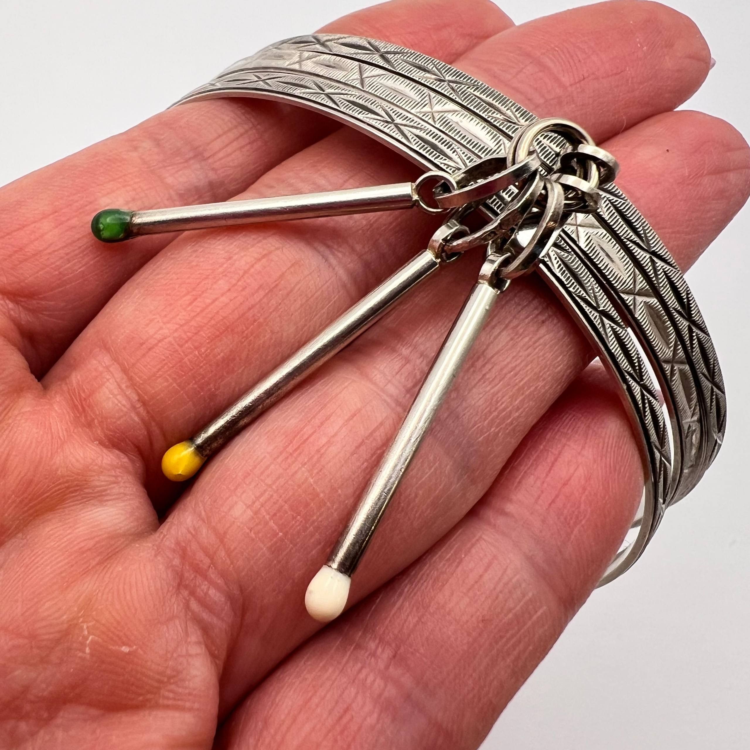 Vintage Vintage 800 Silver Triple Band Bracelet Circle Matchstick Size ONE SIZE - 5 Thumbnail