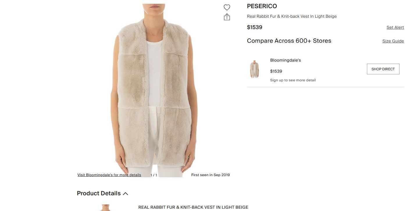 Peserico PESERICO real rabbit fur & knit-back vest. Size 46IT Size L / US 10 / IT 46 - 2 Thumbnail