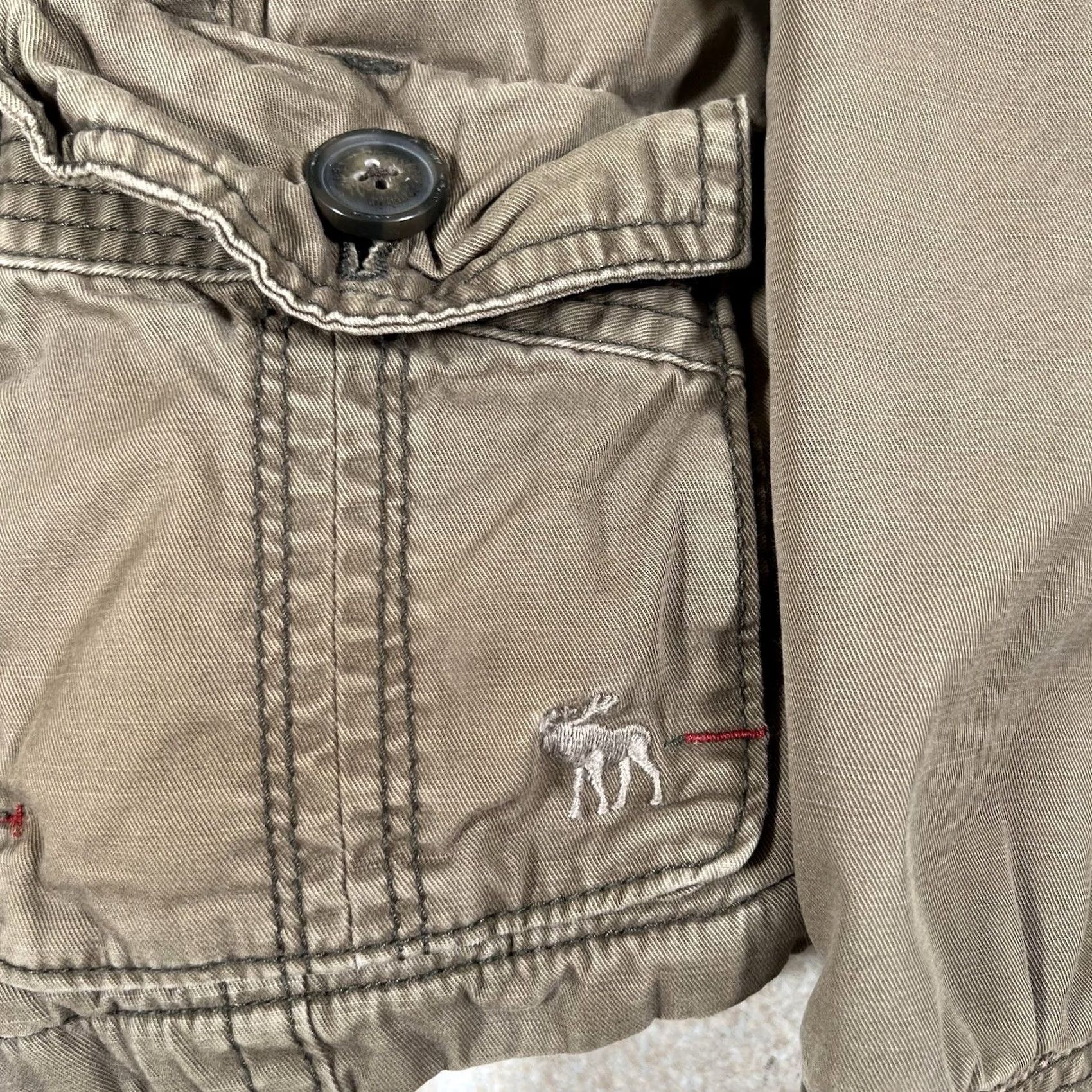 Abercrombie & Fitch VINTAGE Abercrombie & Fitch Women’s Military Jacket XL Brown Sherpa Lined Cotton Military Jacket Women XL Brown Size XL / US 12-14 / IT 48-50 - 3 Thumbnail