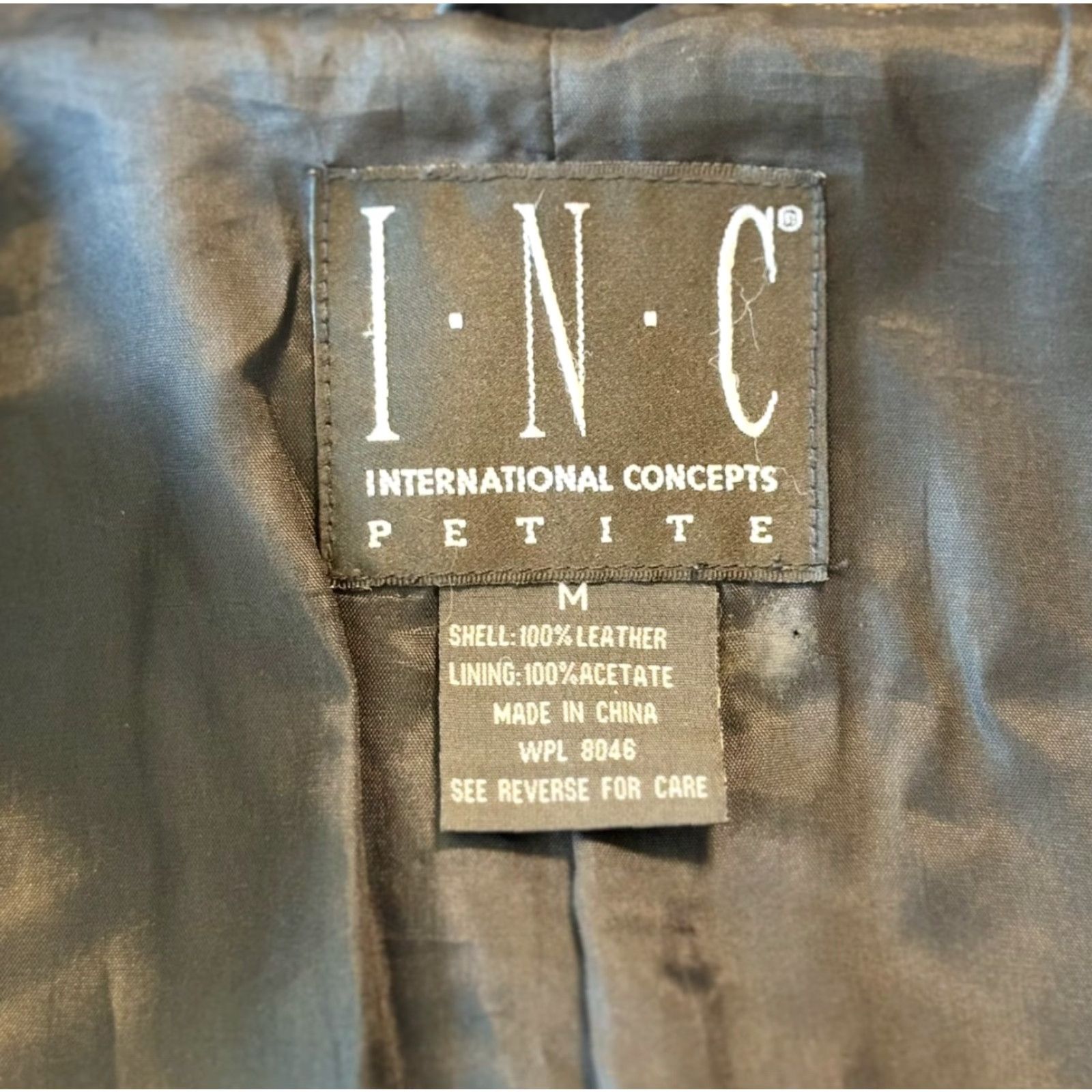 Vintage INC International Concepts Jacket Women Petite Medium Black Button Front Leather Size M / US 6-8 / IT 42-44 - 4 Thumbnail
