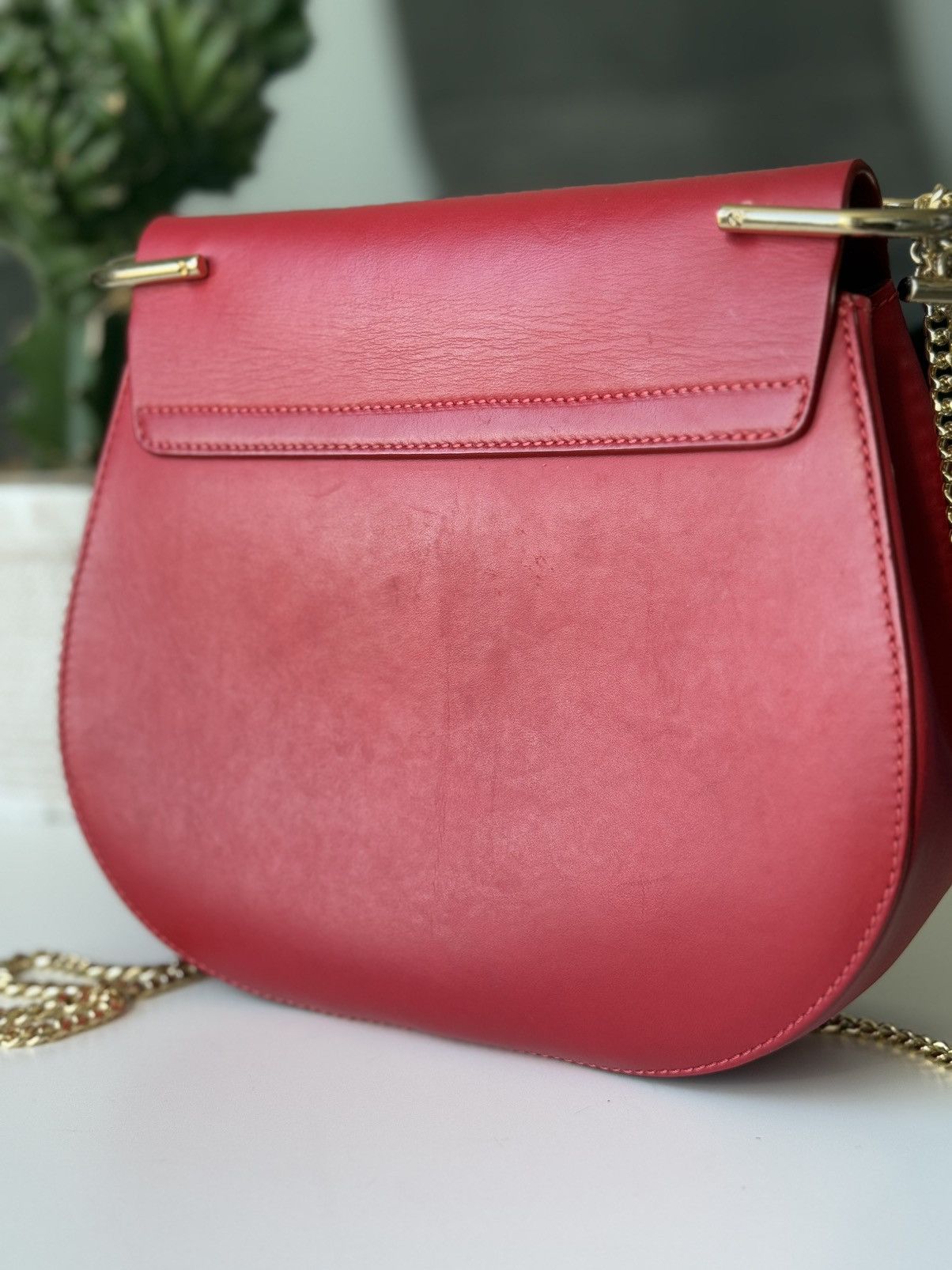 Chloe Chloe Leather Drew Bag Red Size ONE SIZE - 14 Thumbnail