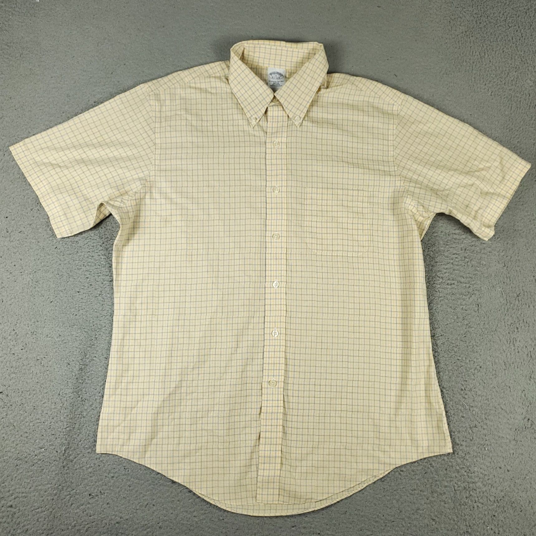 Brooks Brothers Brooks Brothers Shirt Mens Large Yellow Plaid Short Sleeve Button-Up Mens Size US L / EU 52-54 / 3 - 2 Thumbnail