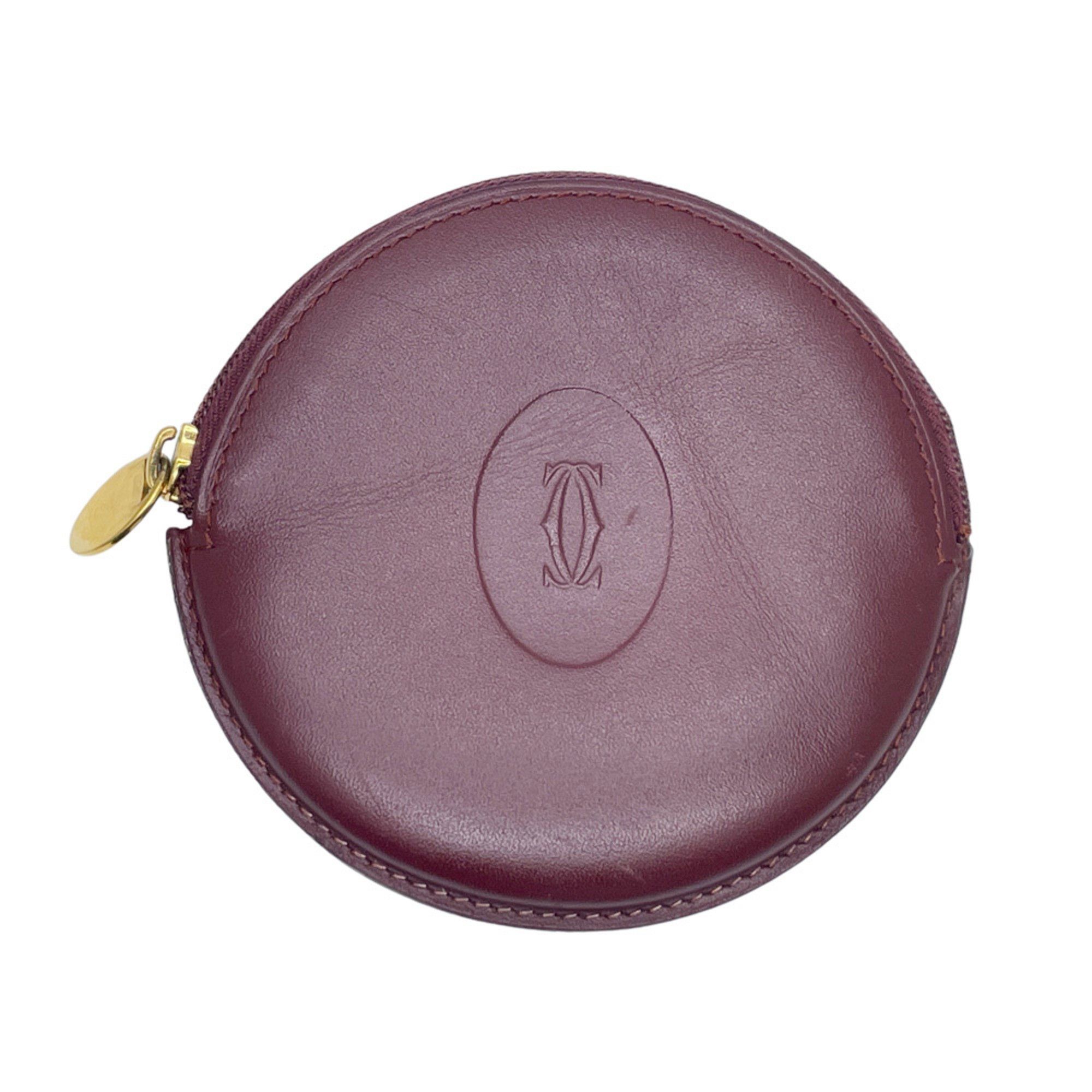 Cartier CARTIER Wallet Coin Case Must Line Round Coin Purse Vintage Women s Bordeaux 20497444 Grailed