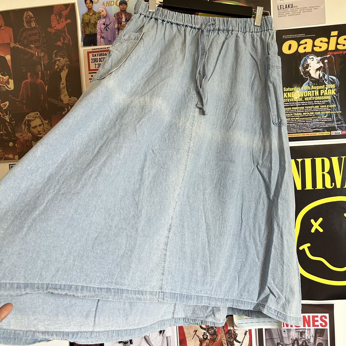 Vintage Vintage Samansa Mos2 Blue Wash Skirt Size 28" / US 6 / IT 42 - 2 Thumbnail
