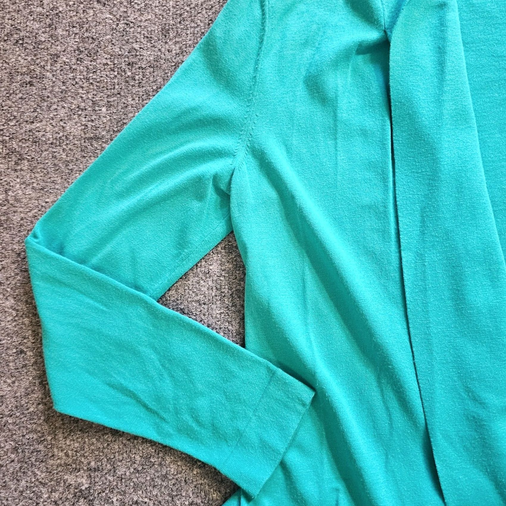 Vintage Lafayette 148 Cardigan Womens Size Medium Green Open Front Casual Sweater Size M / US 6-8 / IT 42-44 - 4 Thumbnail