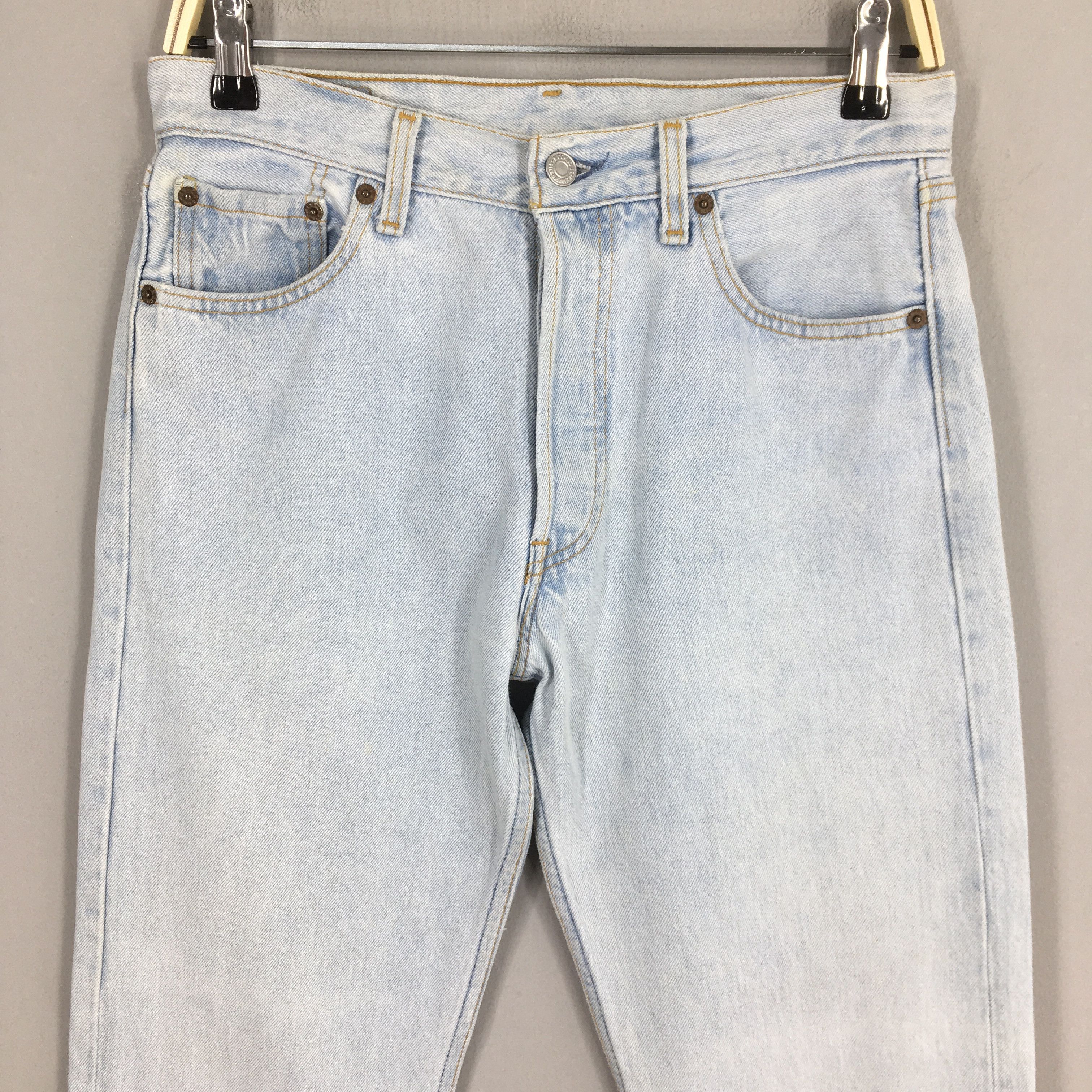 Levi's Size 29x31 Vintage 90s Levi's 501 Faded Blue Jeans S1787 Size US 29 - 2 Thumbnail