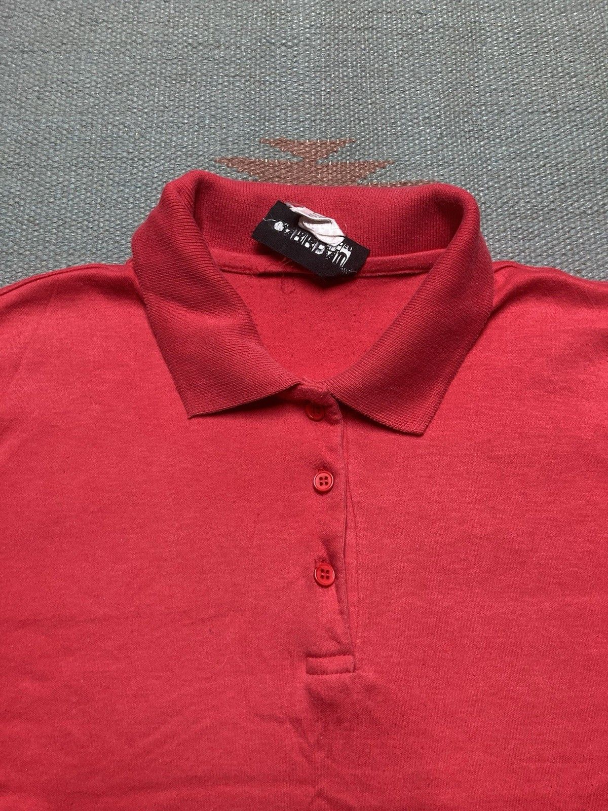 Vintage Vintage 80s polo shirt blank soft cotton blend women’s large Size L / US 10 / IT 46 - 3 Thumbnail