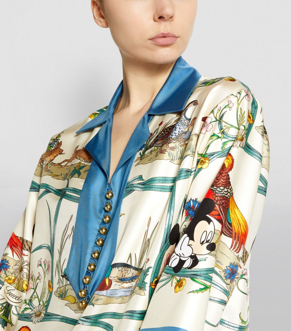 Disney × Gucci Gucci x Disney Silk Shirt Blouse Mickey Mouse Size M / US 6-8 / IT 42-44 - 6 Thumbnail