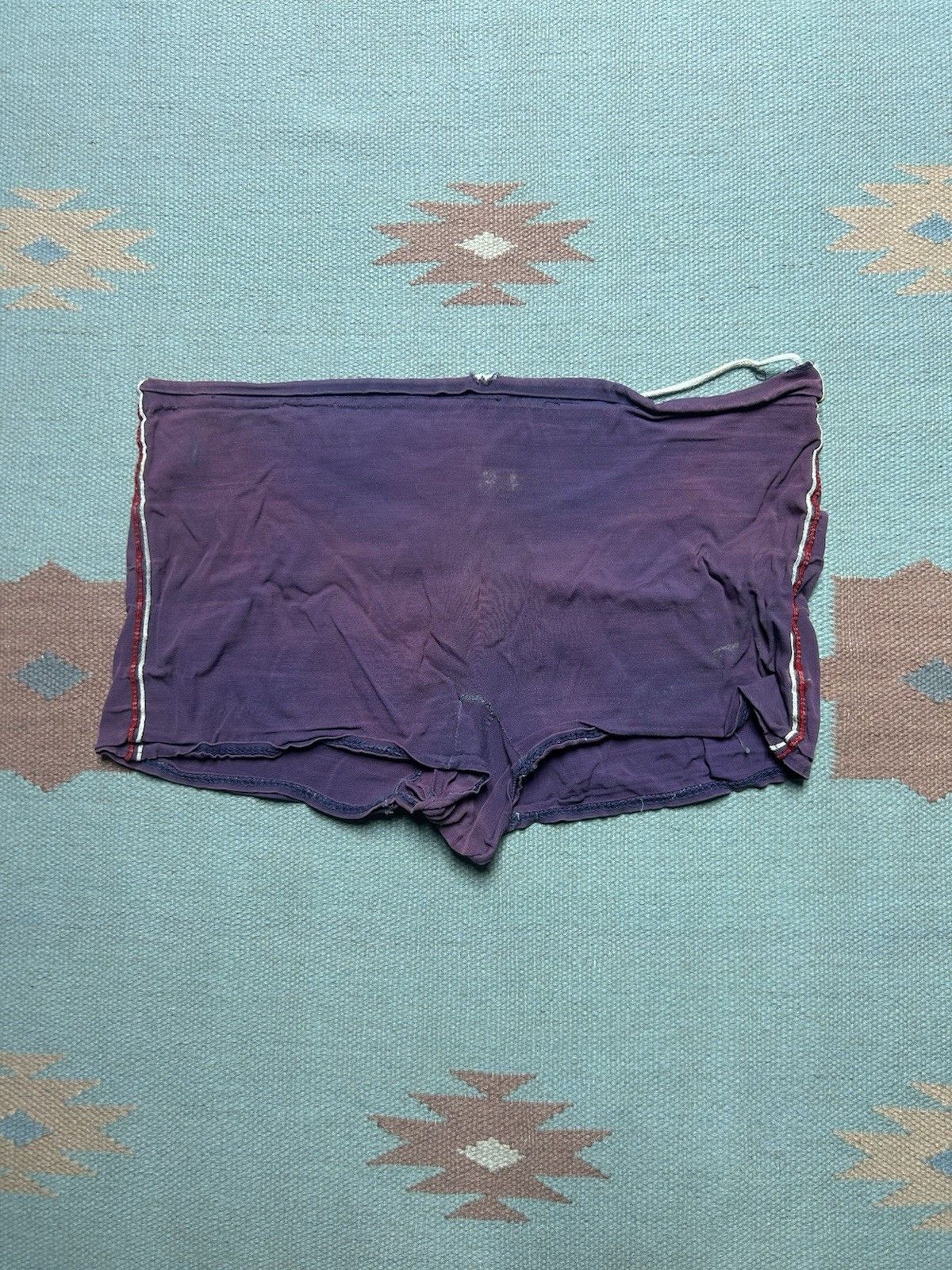 Vintage Vtg 40s 50s swim shorts trunks rayon beach faded purple 35 Size US 34 / EU 50 - 1 Thumbnail