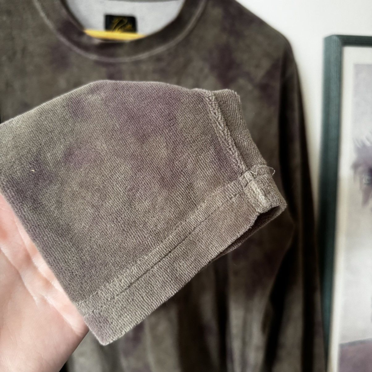 Needles × Nepenthes Needles embroidered logo green/purple tie-dyed velour tee Size US M / EU 48-50 / 2 - 7 Thumbnail