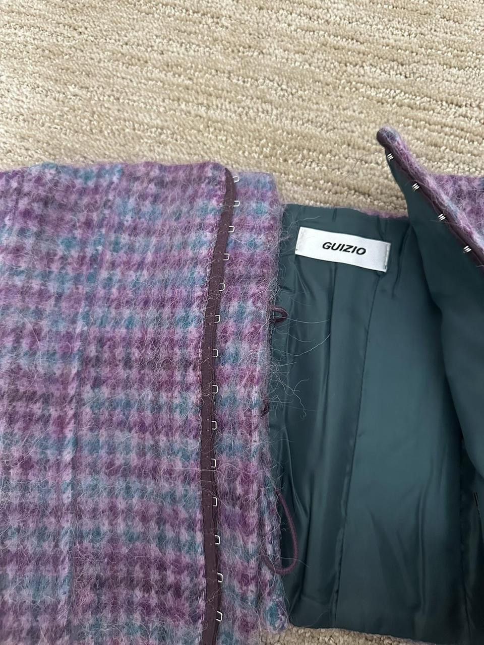 Guizio Guizio Purple Wool Plaid Corset Danielle guizio Size S / US 4 / IT 40 - 2 Thumbnail