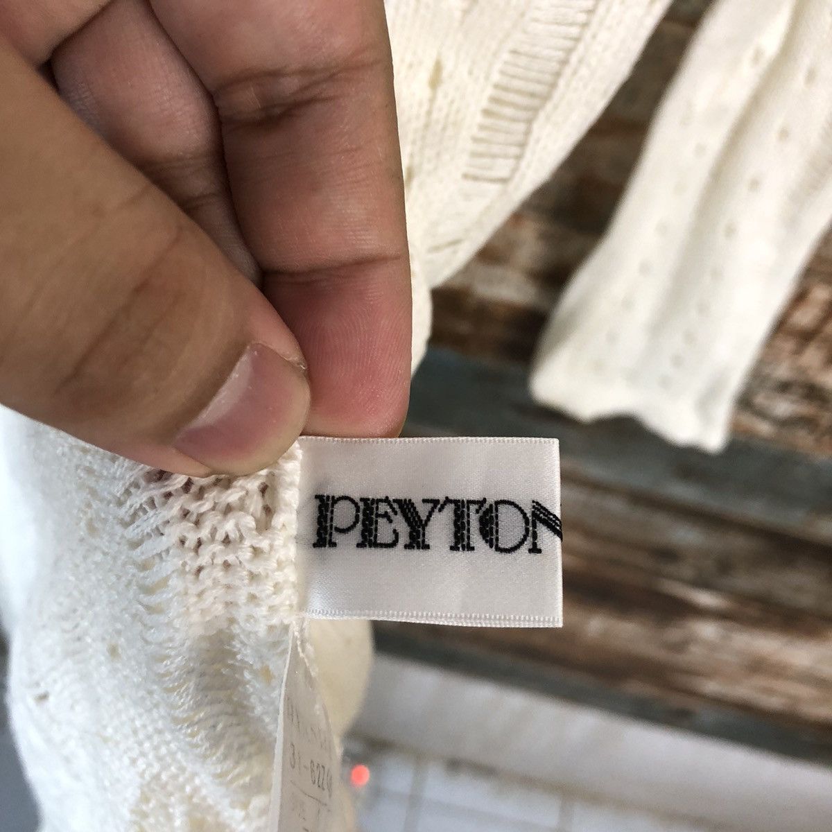 Japanese Brand Peyton Place White crochet meshnet Cardigan Knitwear #A2256 Size M / US 6-8 / IT 42-44 - 11 Thumbnail